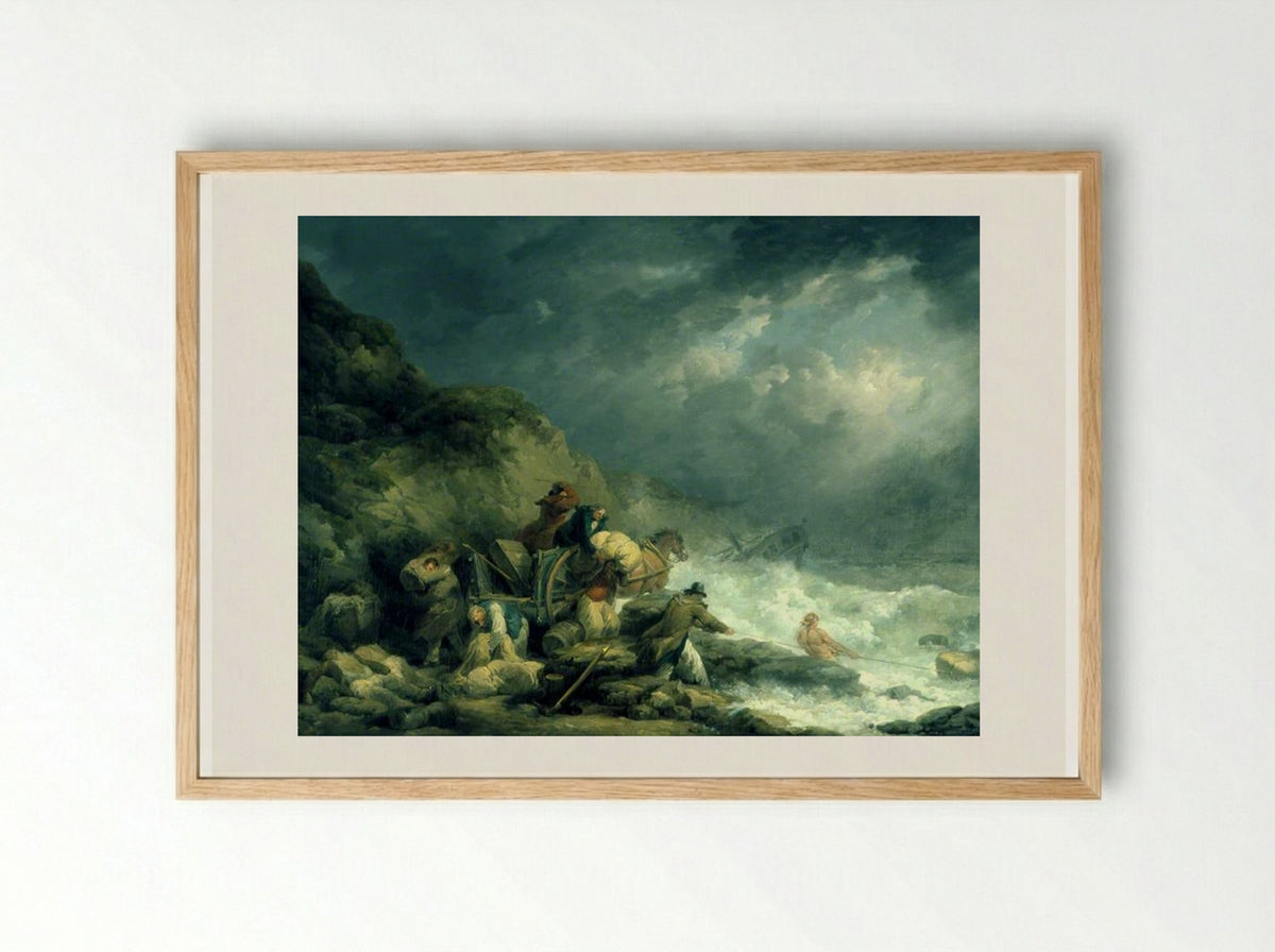 The Wreckers - George Morland - Framed Print Wood