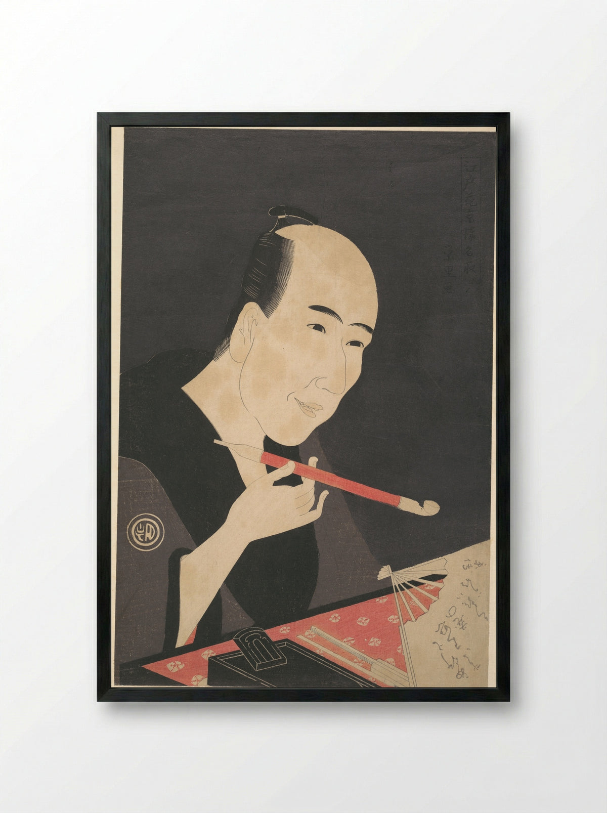 The Writer Santō Kyōden - Chōkyōsai Eiri - Framed Print Black