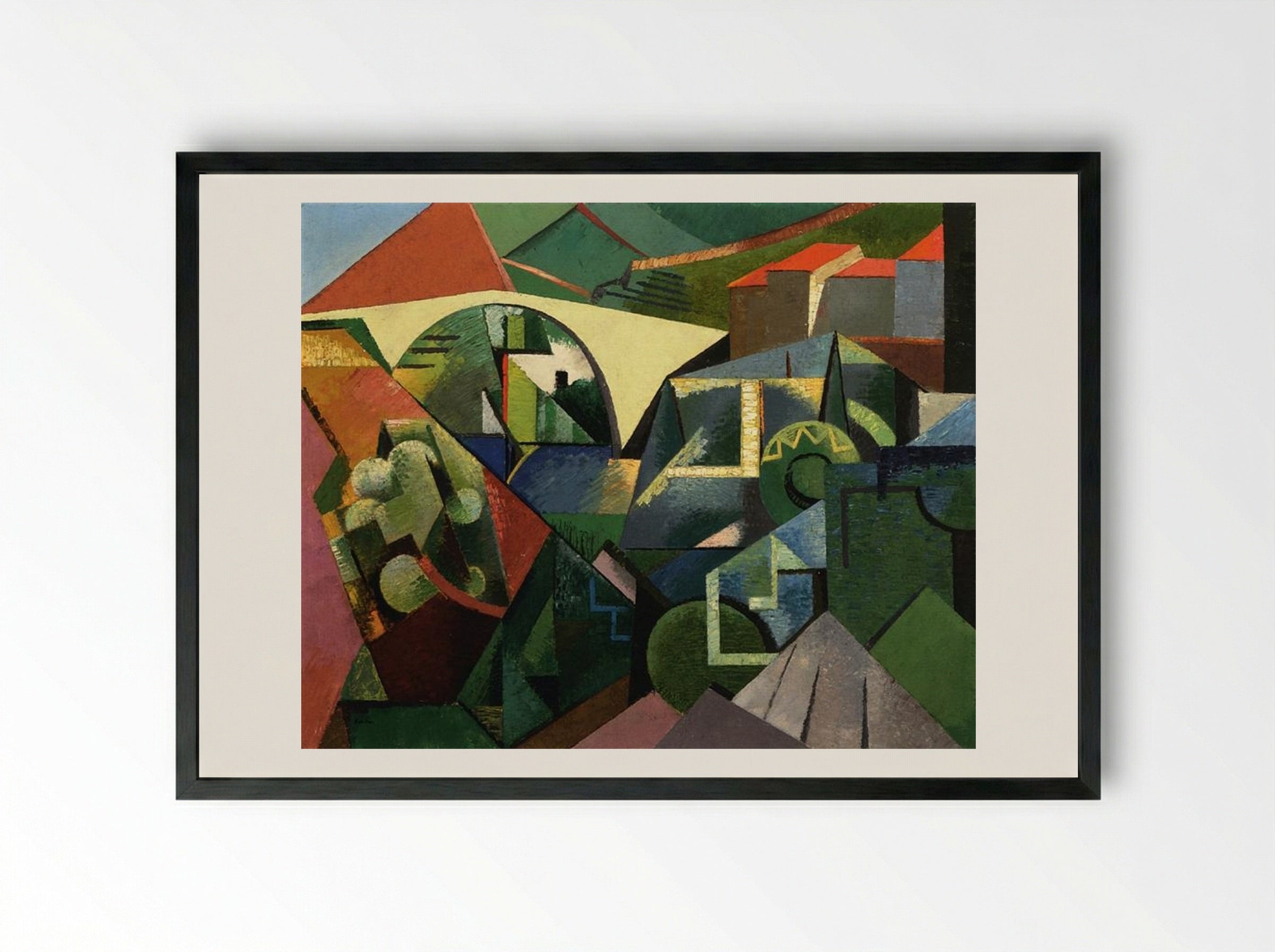 The Yellow Bridge at Céret - Auguste Herbin - Framed Print Black