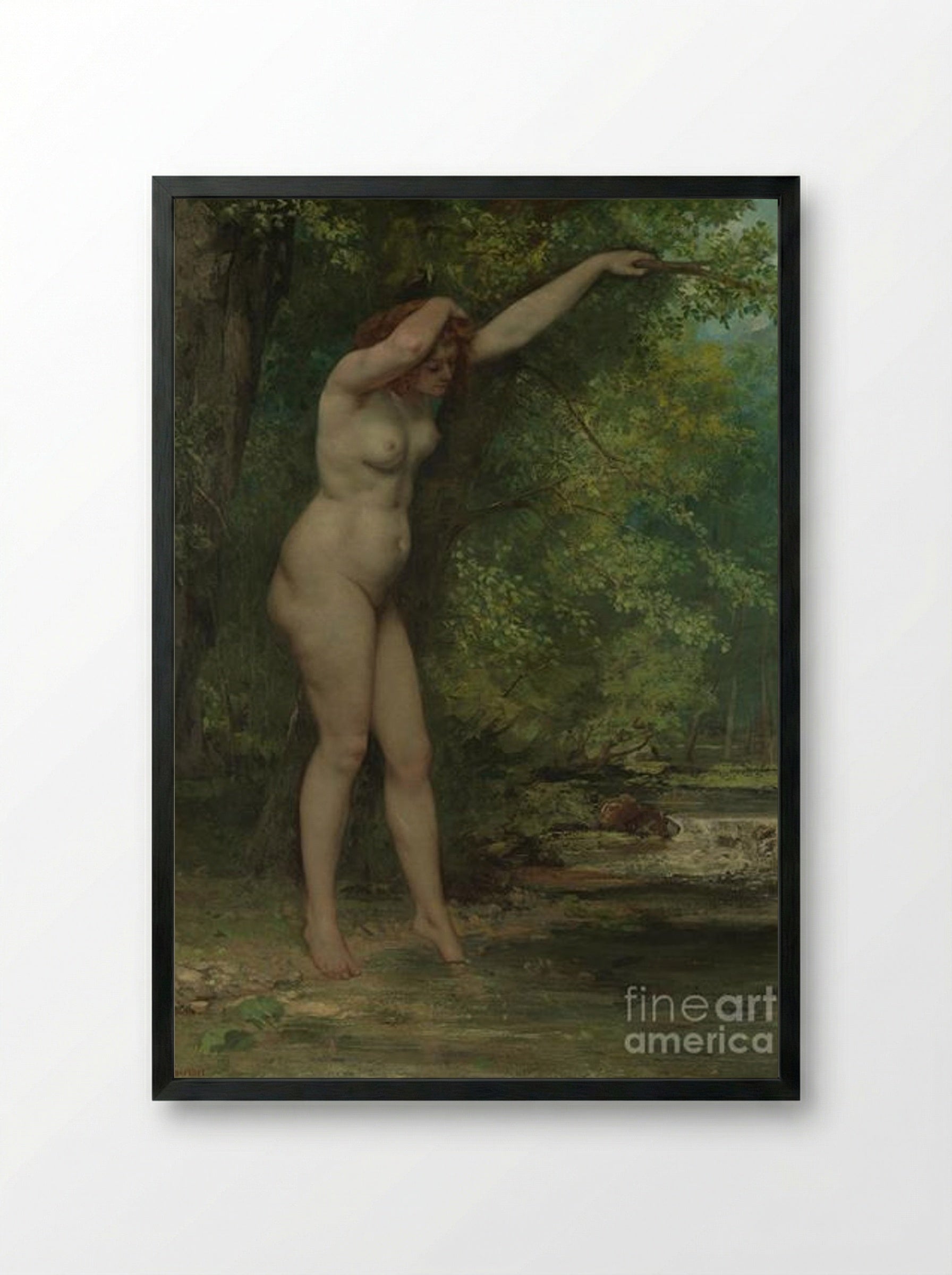 The Young Bather - Gustave Courbet - Framed Print Black