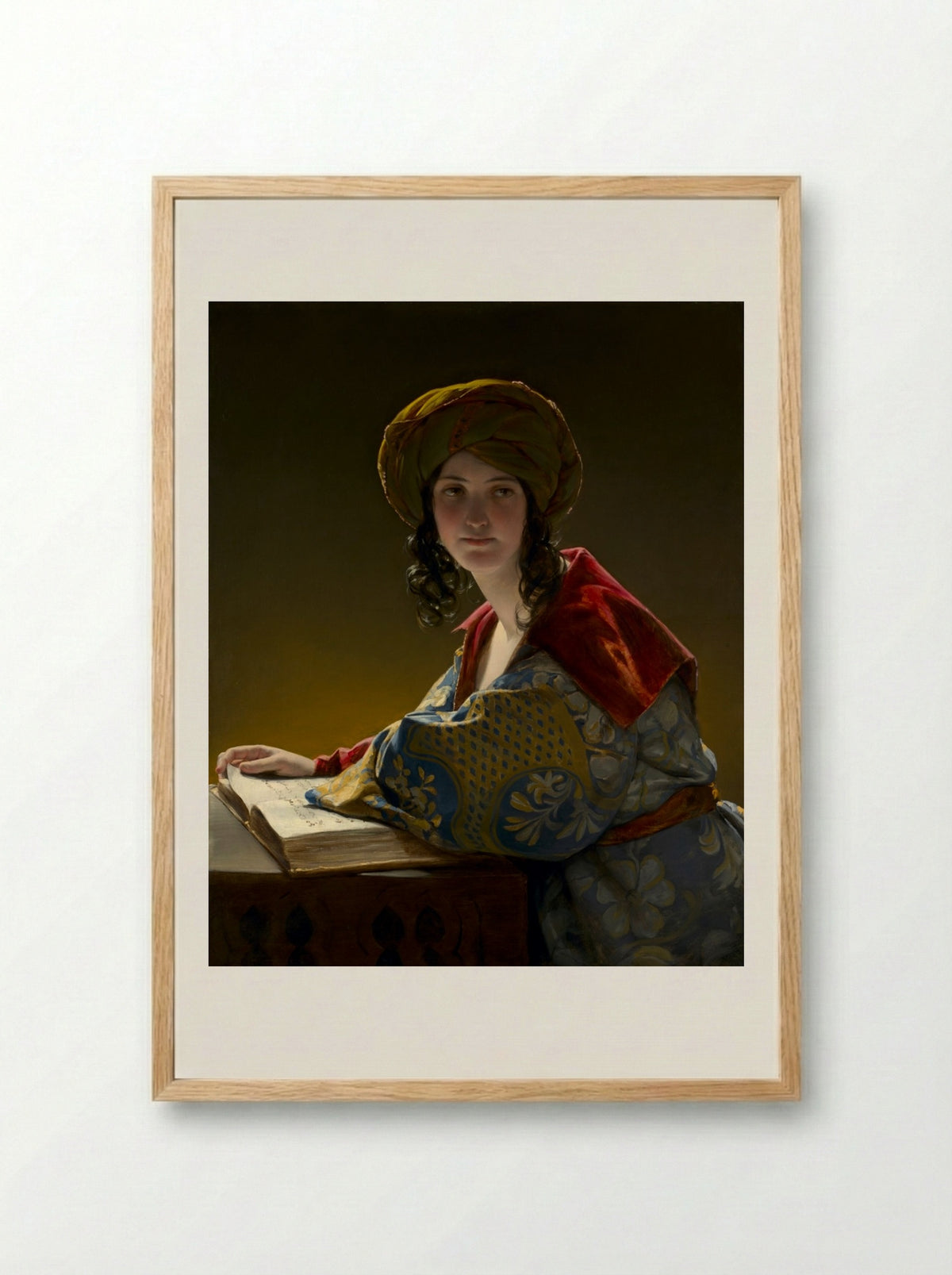 The Young Eastern Woman - Friedrich Amerling - Framed Print Wood