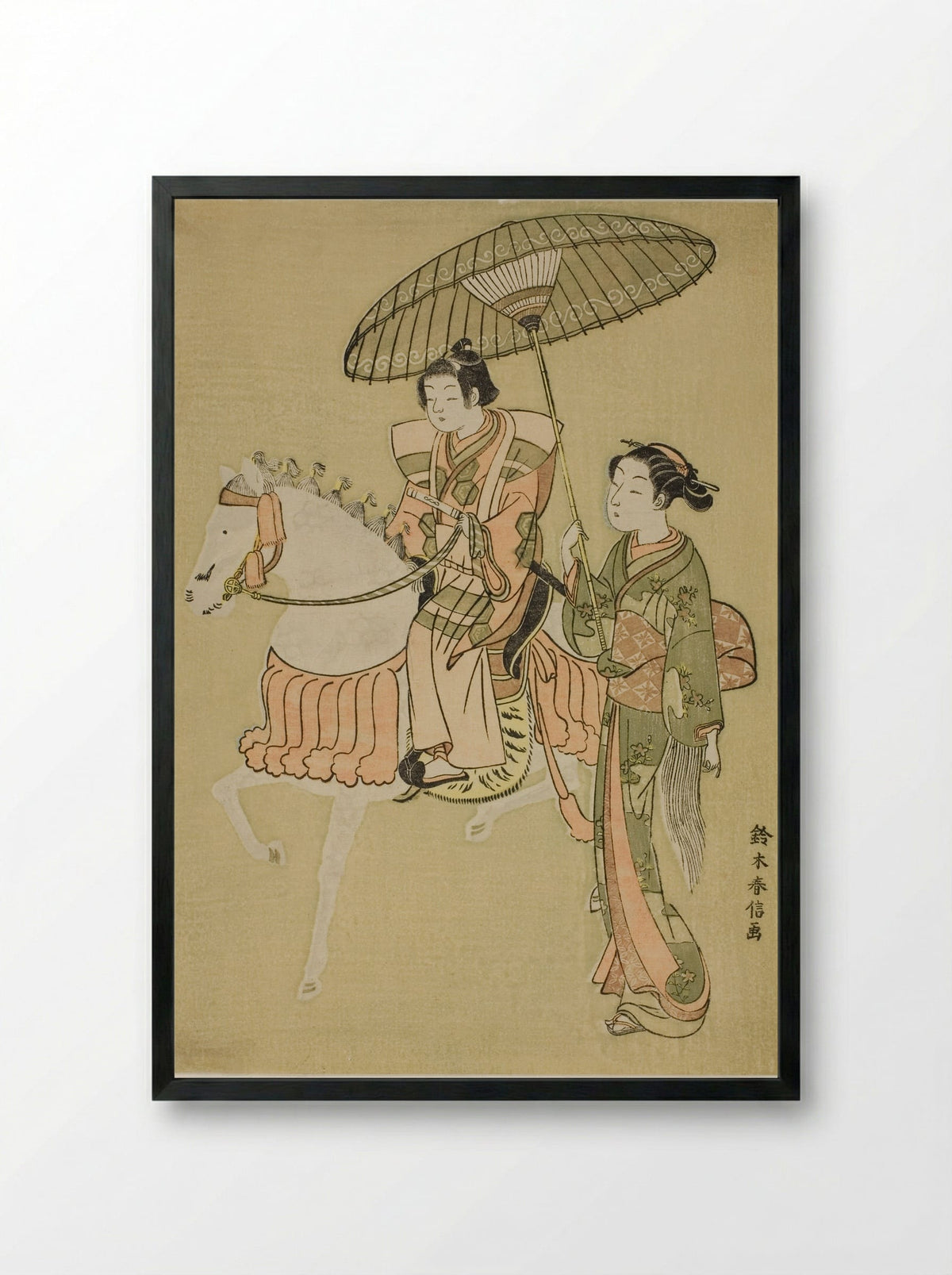 The Young Horseman - Suzuki Harunobu - Framed Print Black