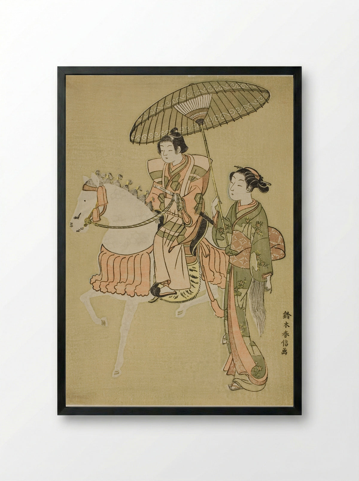 The Young Horseman - Suzuki Harunobu - Framed Print Black