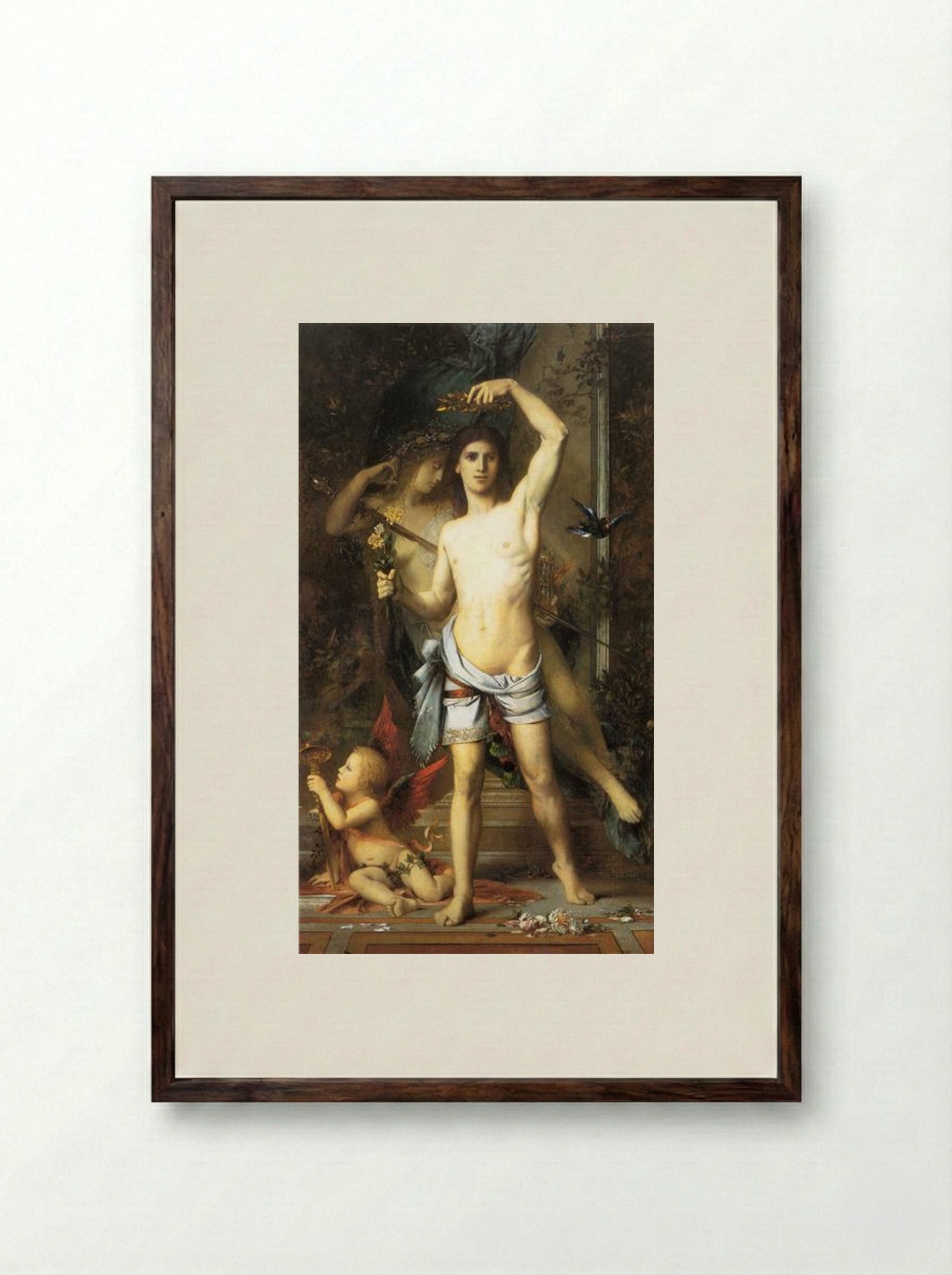 The Young Man and Death - Gustave Moreau - Framed Print Dark Wood