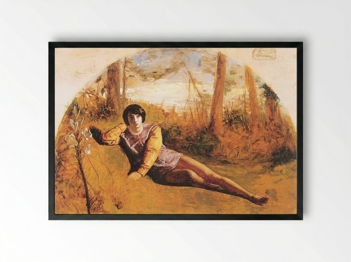 The Young Poet - Arthur Hughes - Framed Print Black