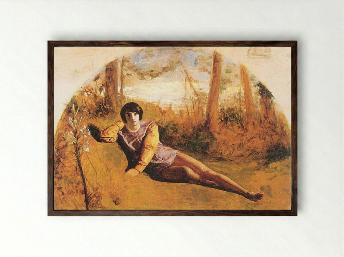 The Young Poet - Arthur Hughes - Framed Print Dark Wood