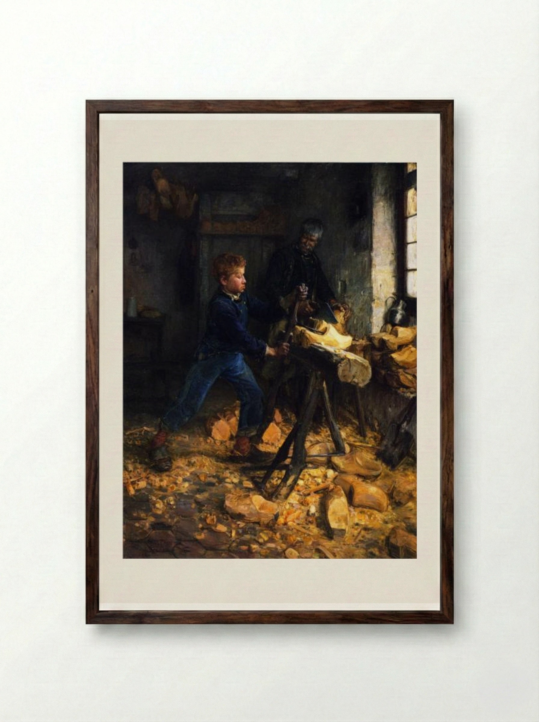 The Young Sabot Maker - Henry Ossawa Tanner - Framed Print Dark Wood