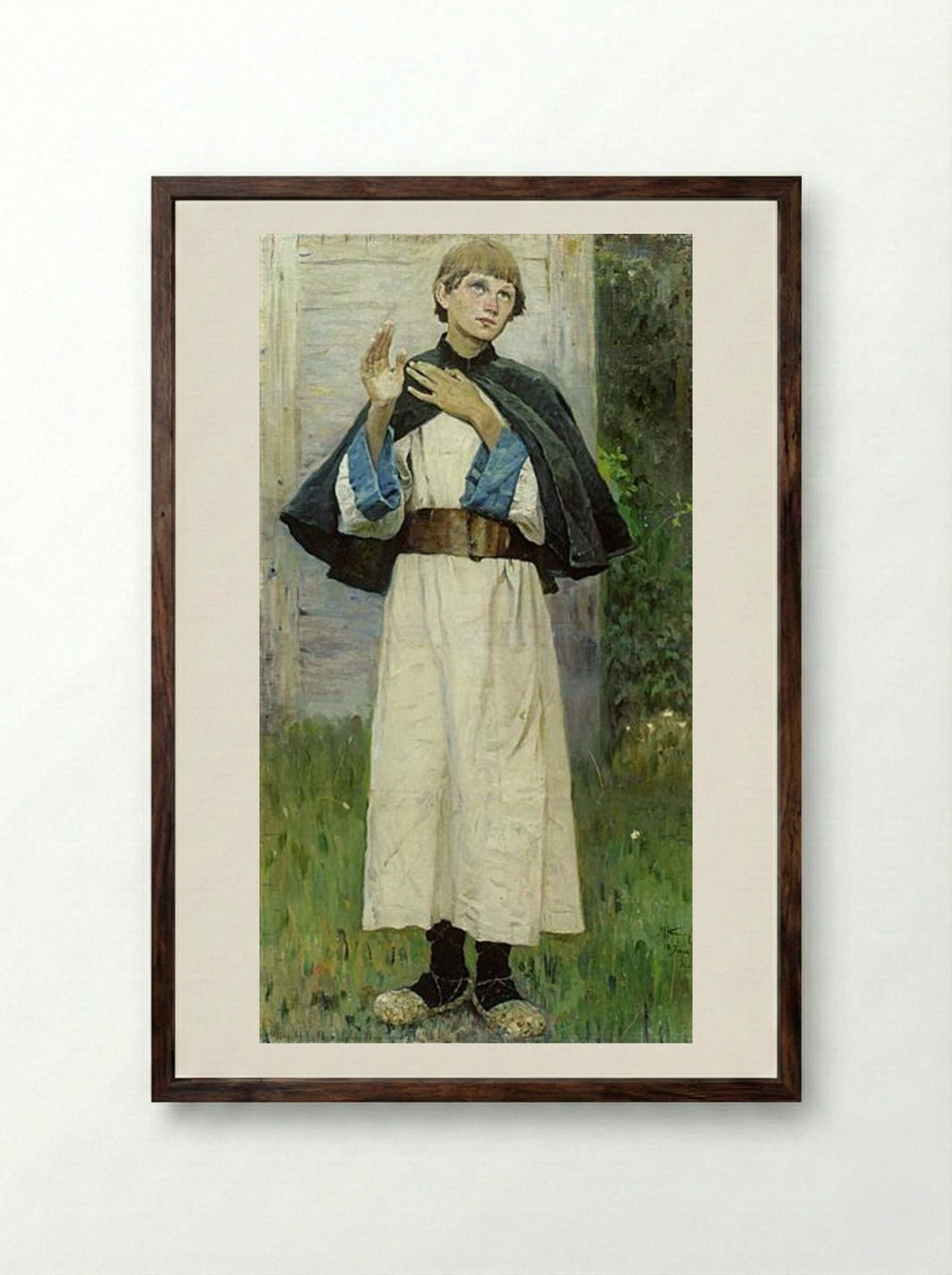 The Youth of St. Sergius - Mikhail Nesterov - Framed Print Dark Wood