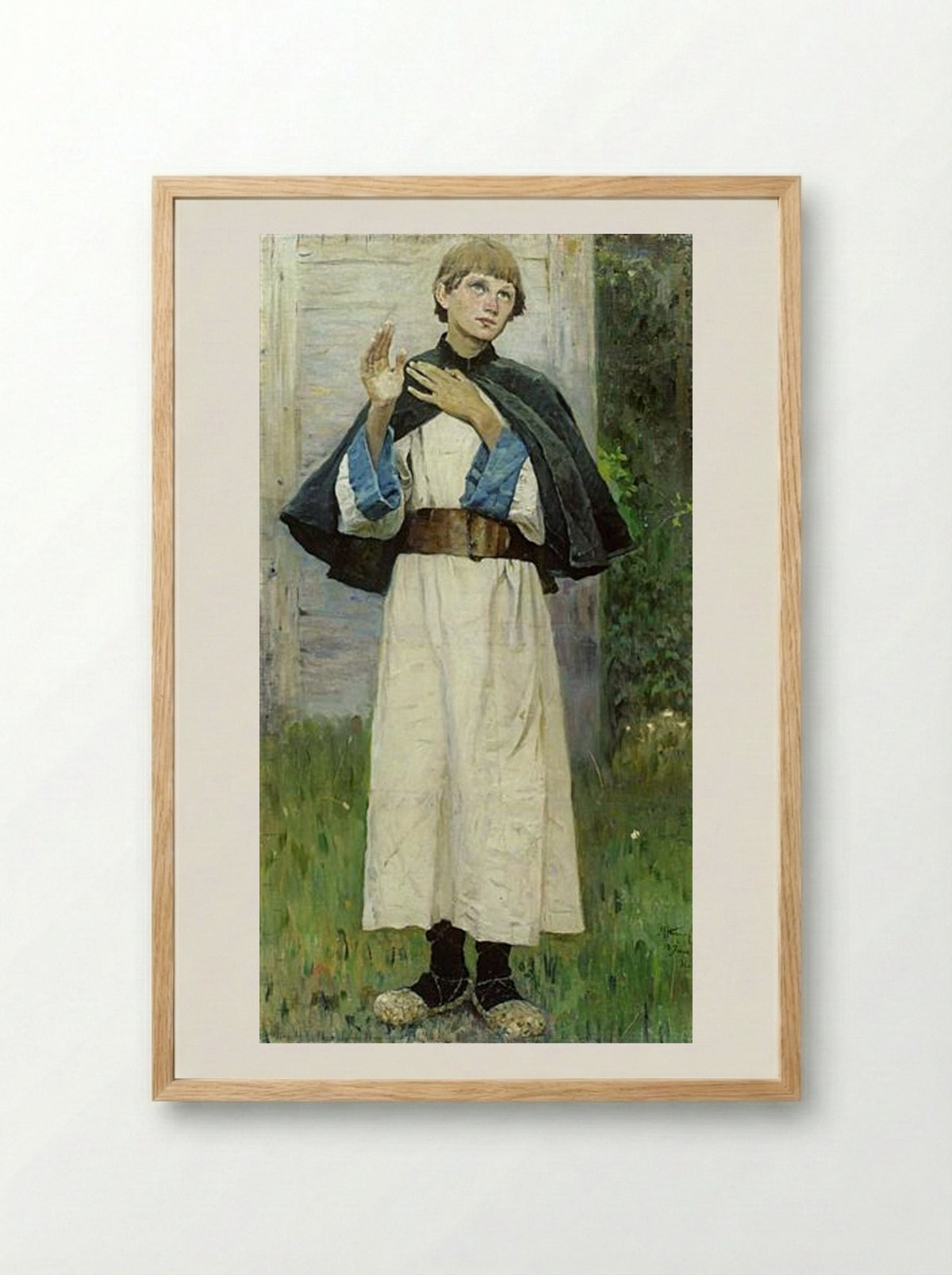 The Youth of St. Sergius - Mikhail Nesterov - Framed Print Wood