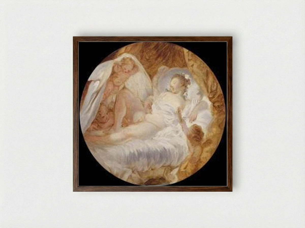 The Zenith - Jean-Honore Fragonard - Framed Print Dark Wood