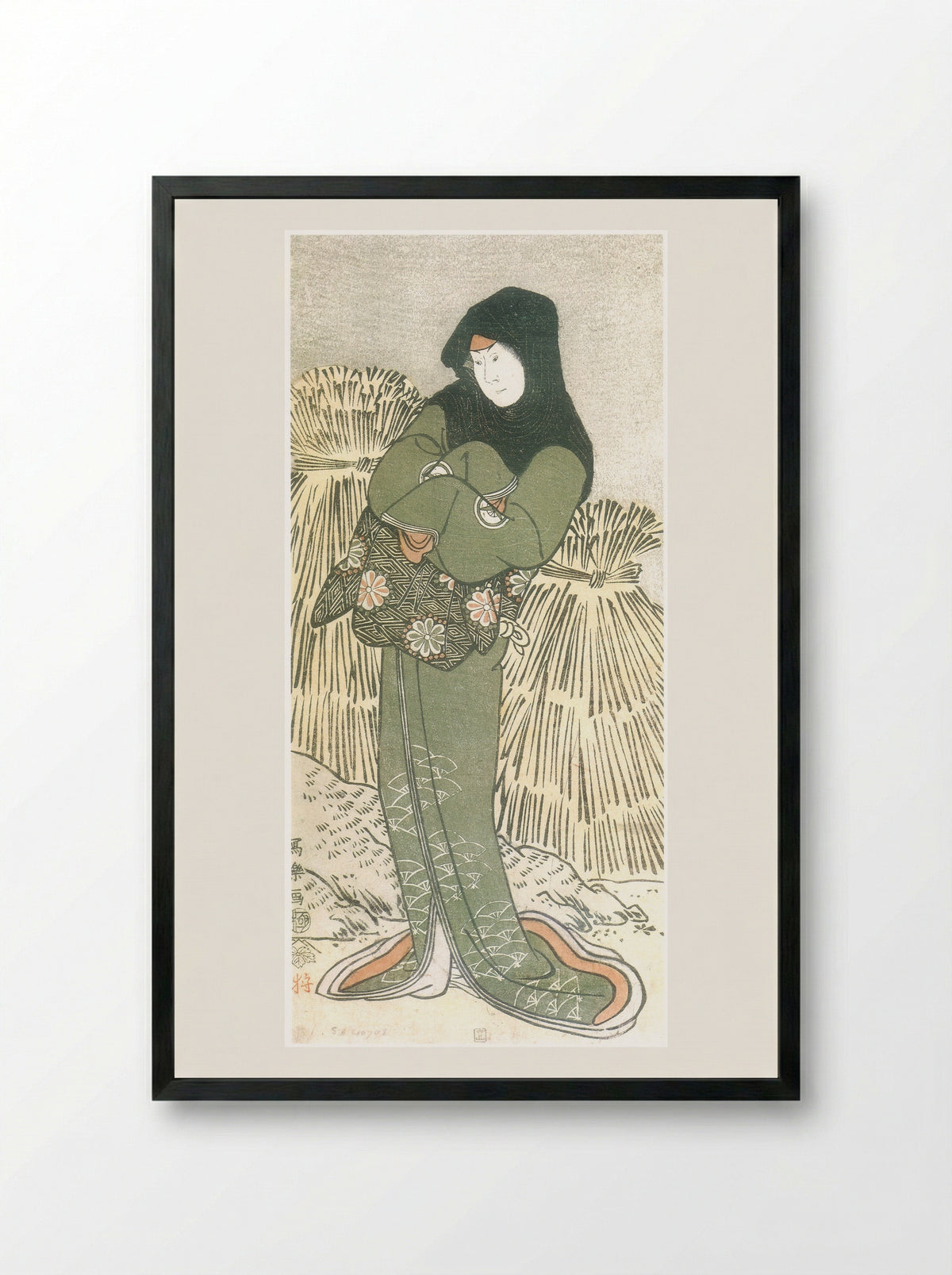 The actor Iwai Hanshiro IV as Otoma - Tōshūsai Sharaku - Framed Print Black