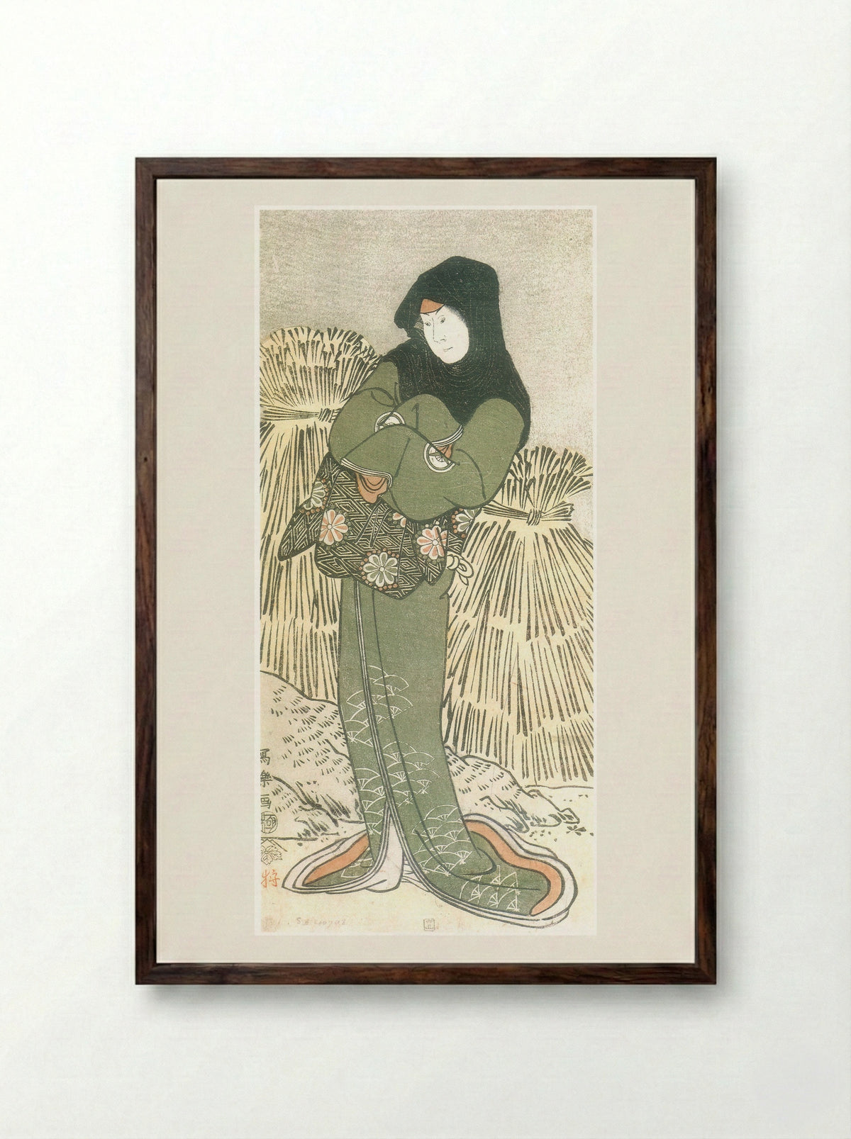 The actor Iwai Hanshiro IV as Otoma - Tōshūsai Sharaku - Framed Print Dark Wood