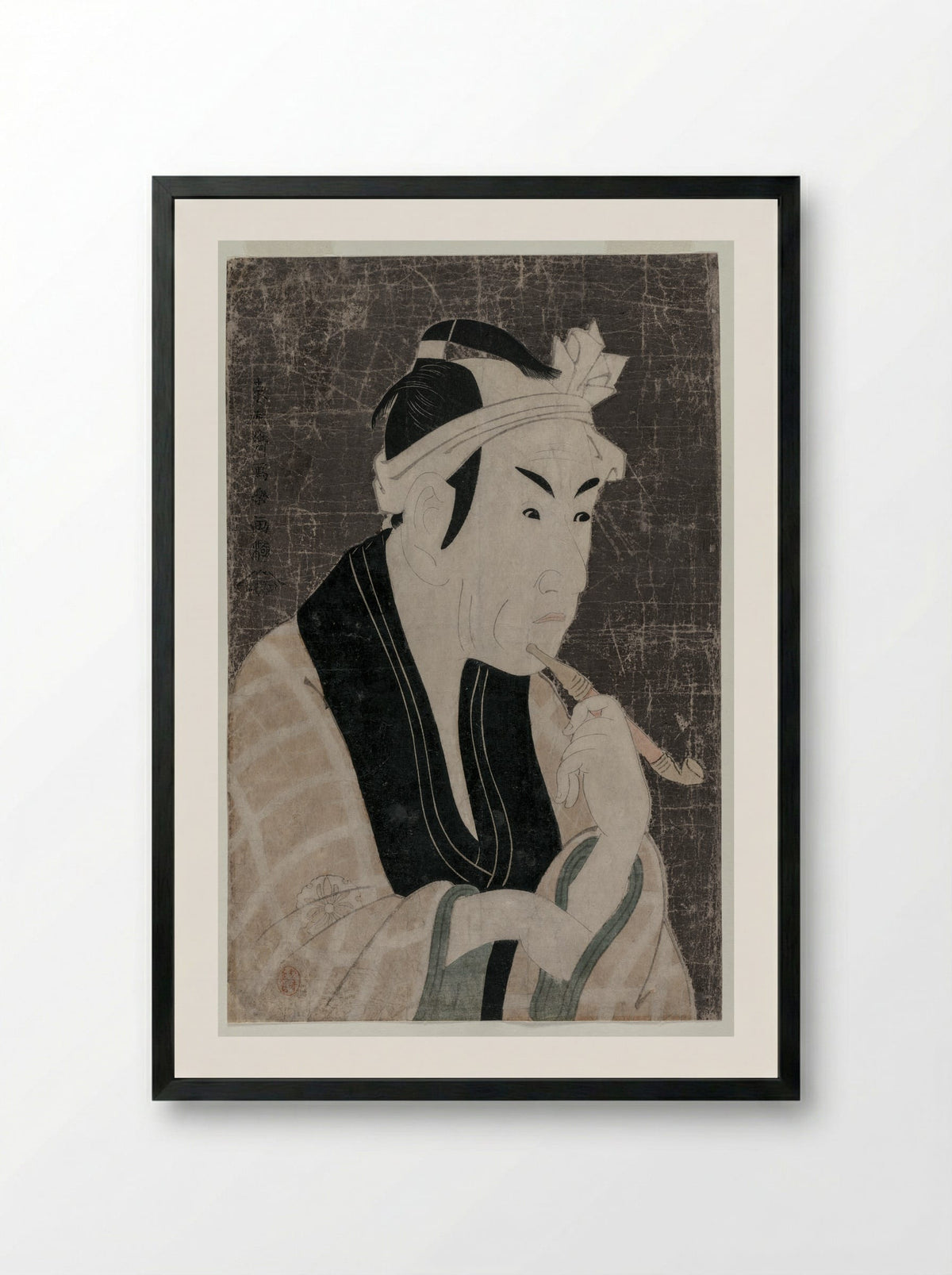 The actor Matsumoto Koshirō IV as Gorobē - Tōshūsai Sharaku - Framed Print Black