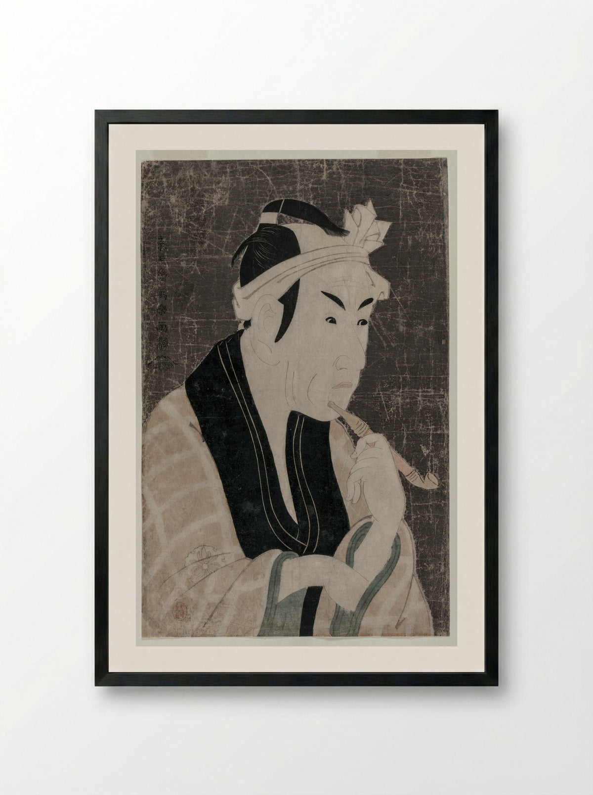 The actor Matsumoto Koshirō IV as Gorobē - Tōshūsai Sharaku - Framed Print Black