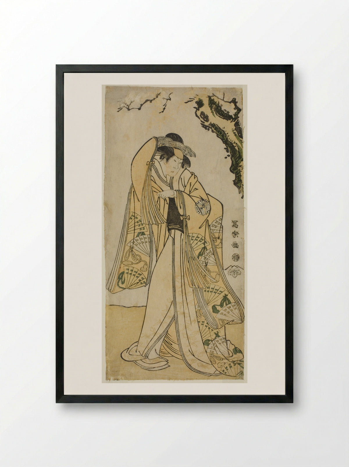 The actor Sakakiyama Sangoro as Princess Odae - Tōshūsai Sharaku - Framed Print Black
