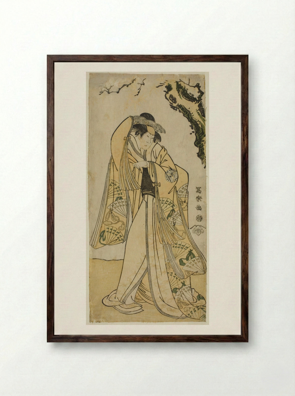 The actor Sakakiyama Sangoro as Princess Odae - Tōshūsai Sharaku - Framed Print Dark Wood