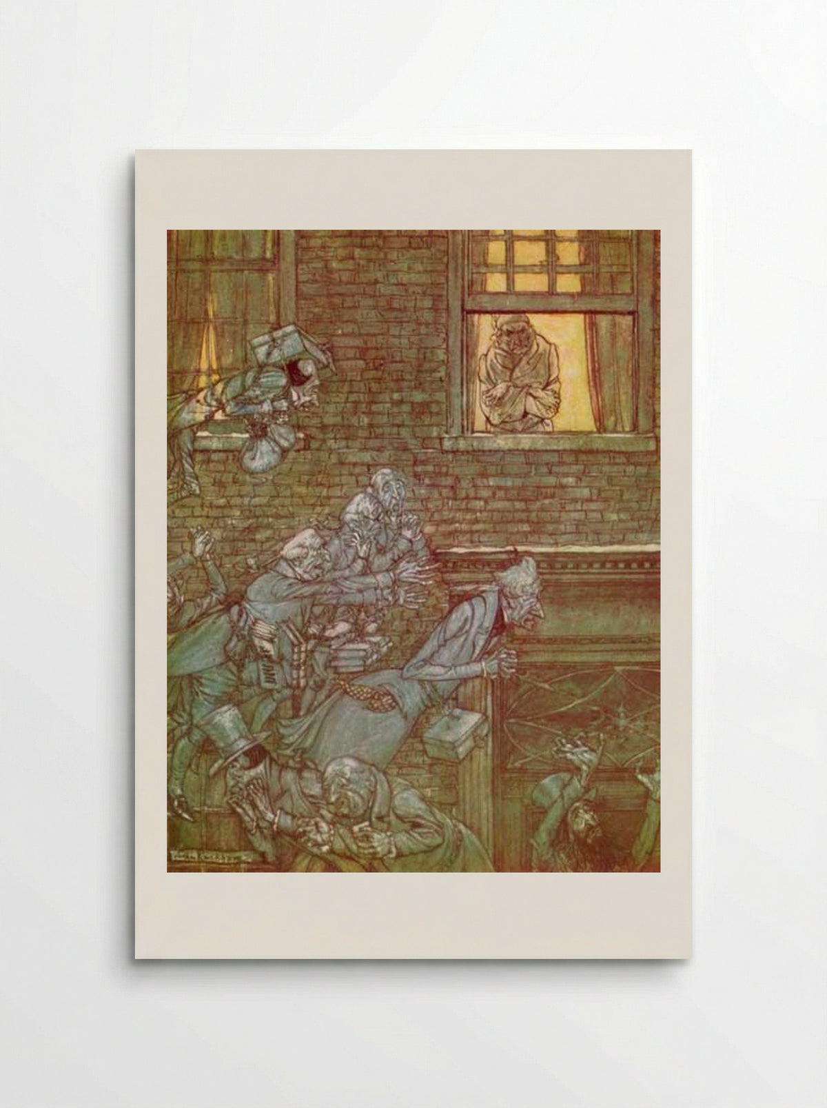 The air was filled with phantoms, wandering hither and thither in restless haste and moaning as they went - Arthur Rackham - Poster