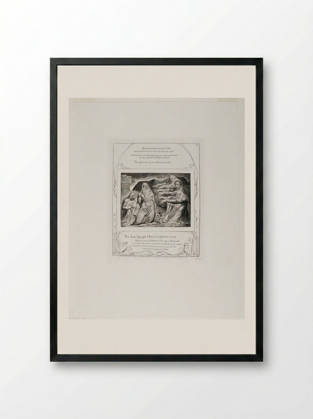 The just, upright man is laughed to scorn - William Blake - Framed Print Black