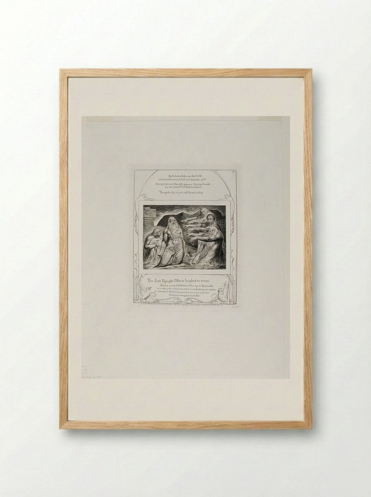 The just, upright man is laughed to scorn - William Blake - Framed Print Wood