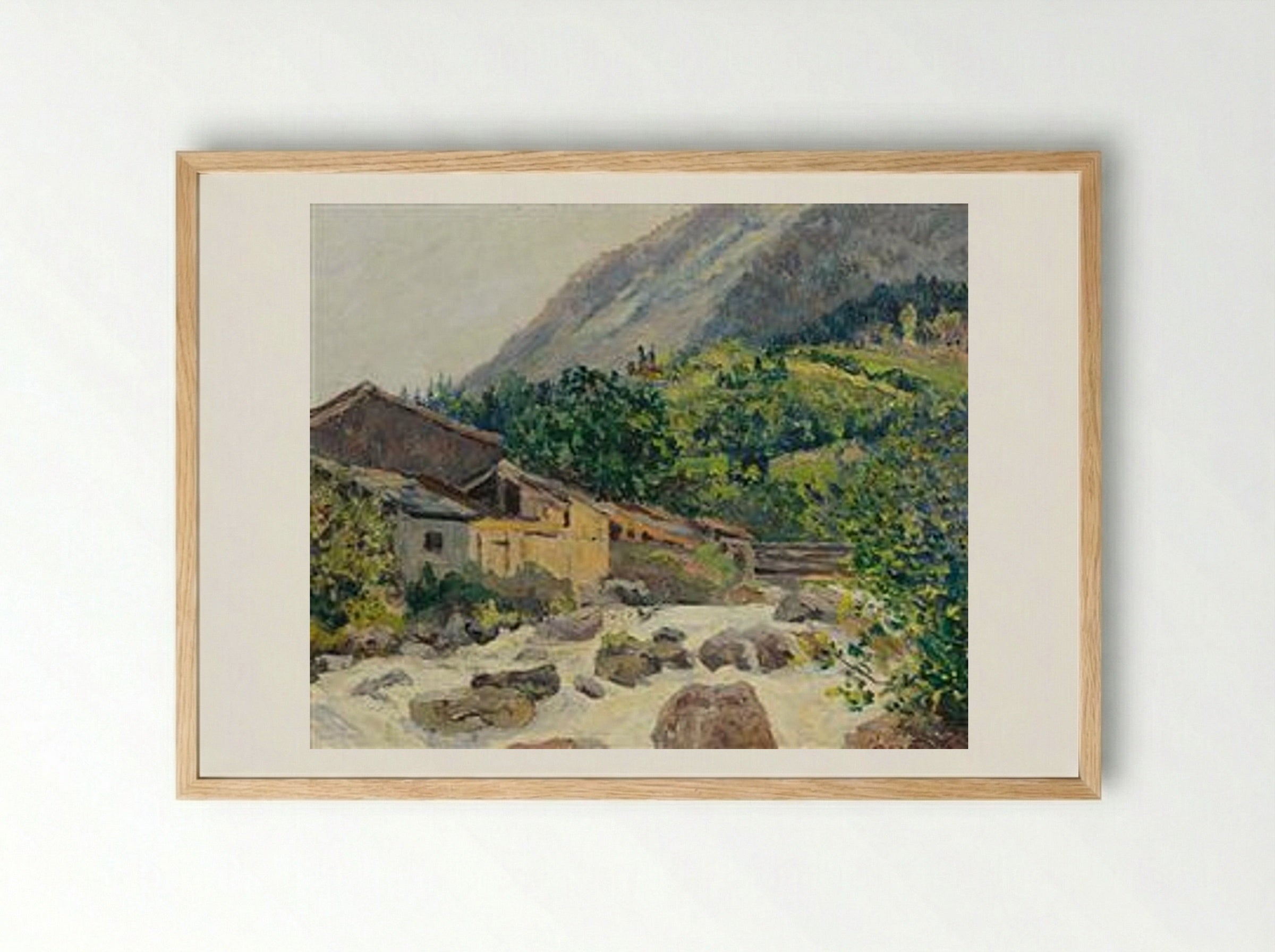 The village on the river, Bozel - Maxime Maufra - Framed Print Wood
