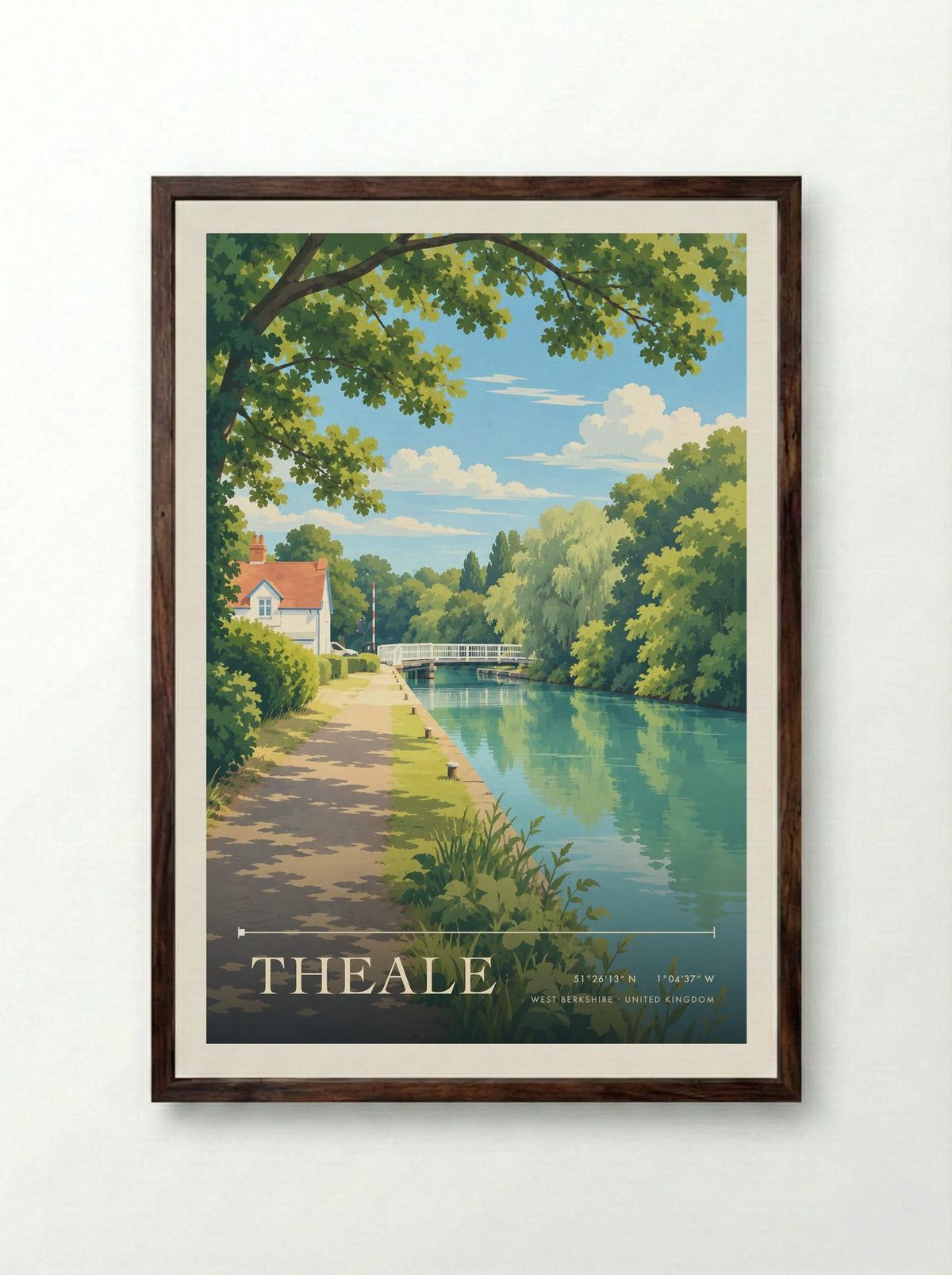 Theale, West Berkshire | Travel Poster - Framed Print Dark Wood