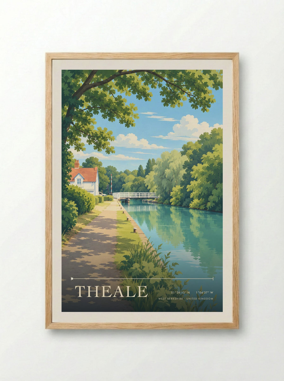 Theale, West Berkshire | Travel Poster - Framed Print Wood