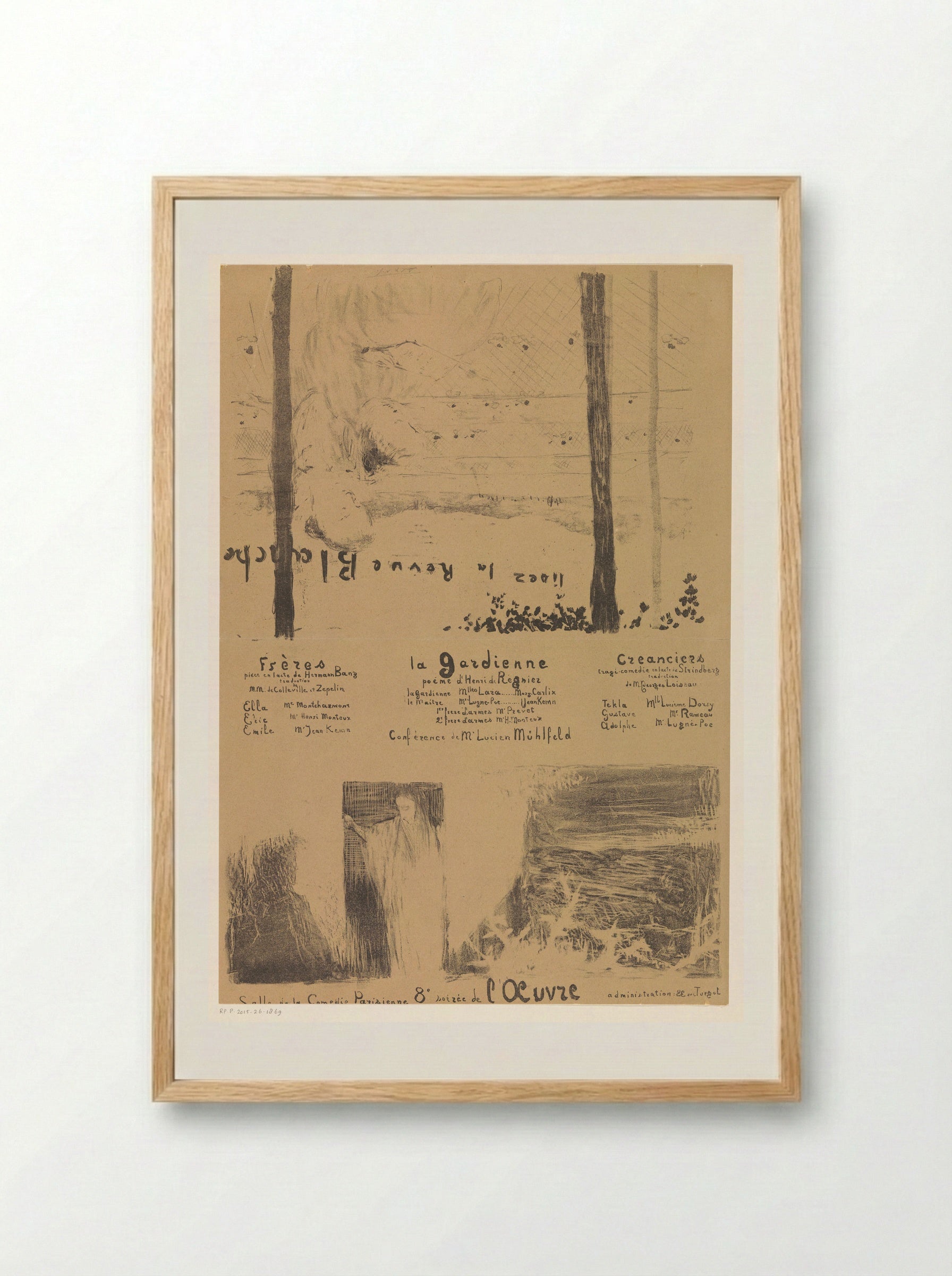 Theater Programme and Advertisement for La Revue Blanche - Édouard Vuillard - Framed Print Wood