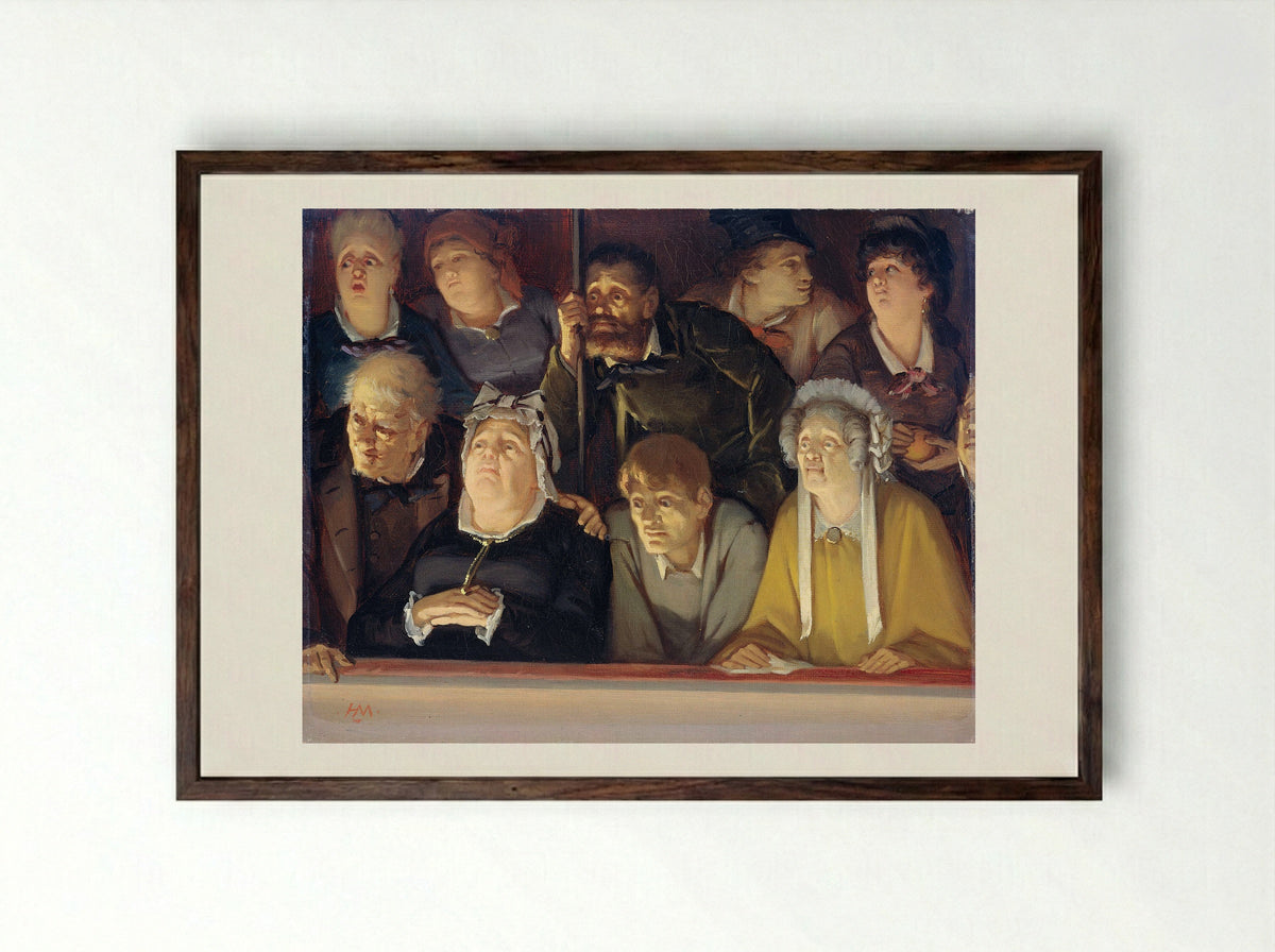 Theaterpubliek - Hippolyte Michaud - Framed Print Dark Wood