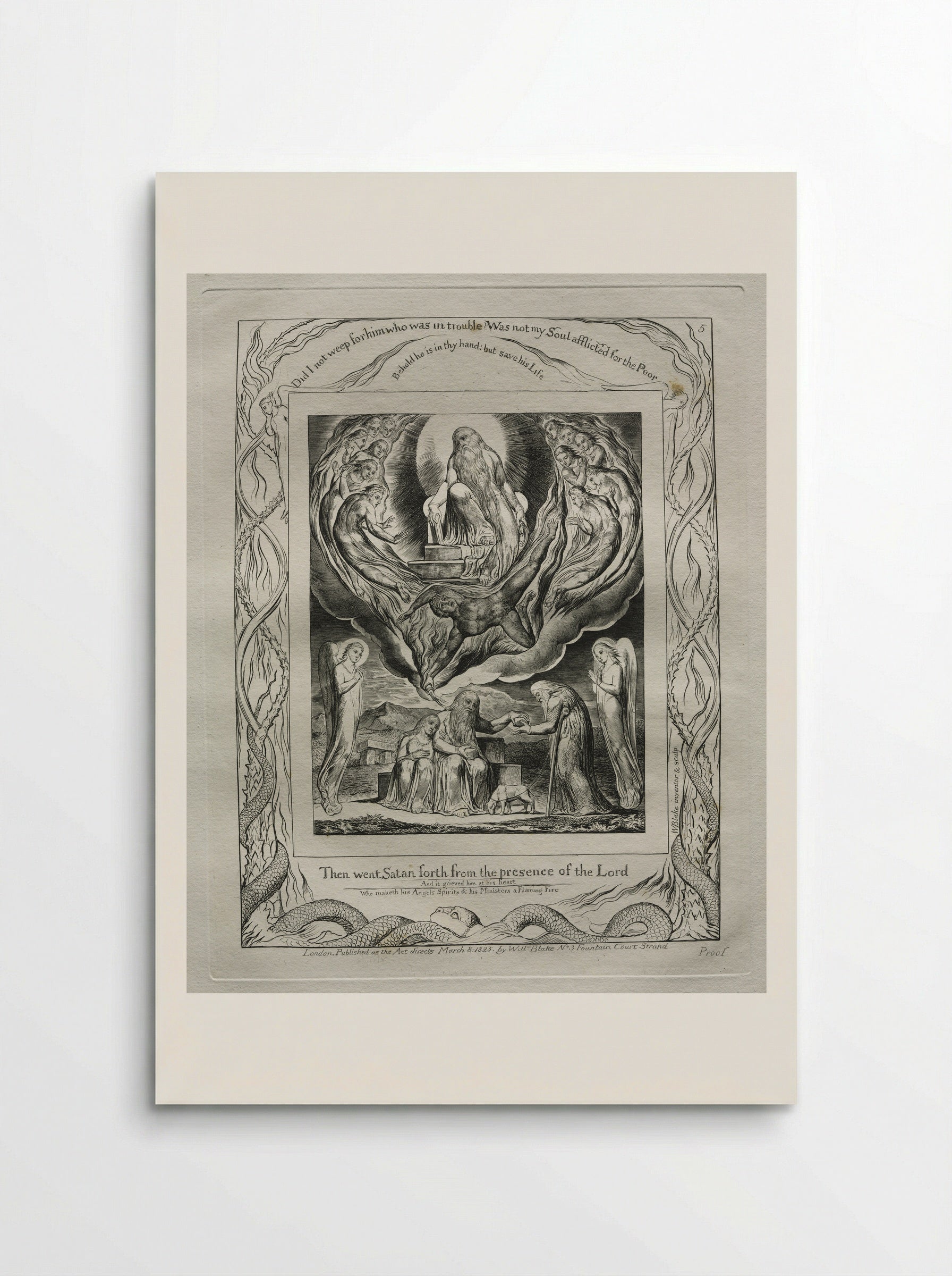 Then Went Satan Forth from the Presence of the Lord - William Blake - Poster