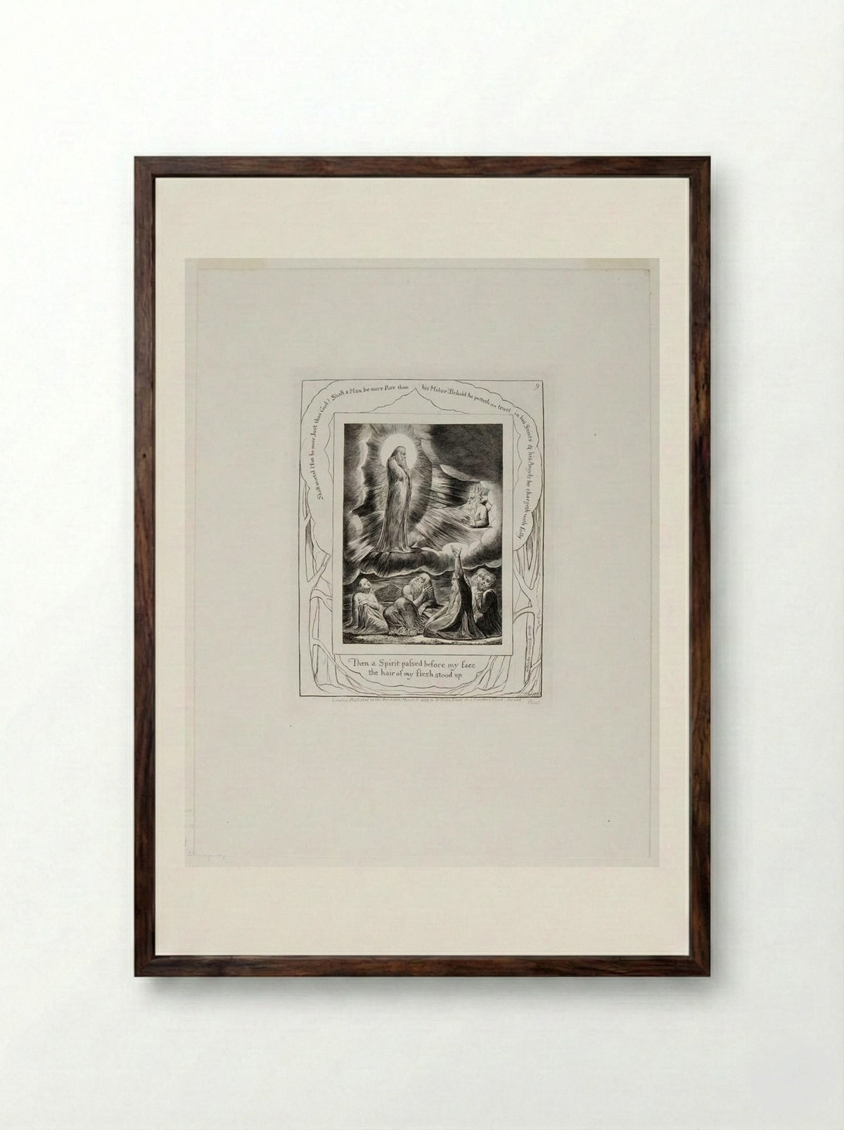 Then a spirit passed before my face - William Blake - Framed Print Dark Wood