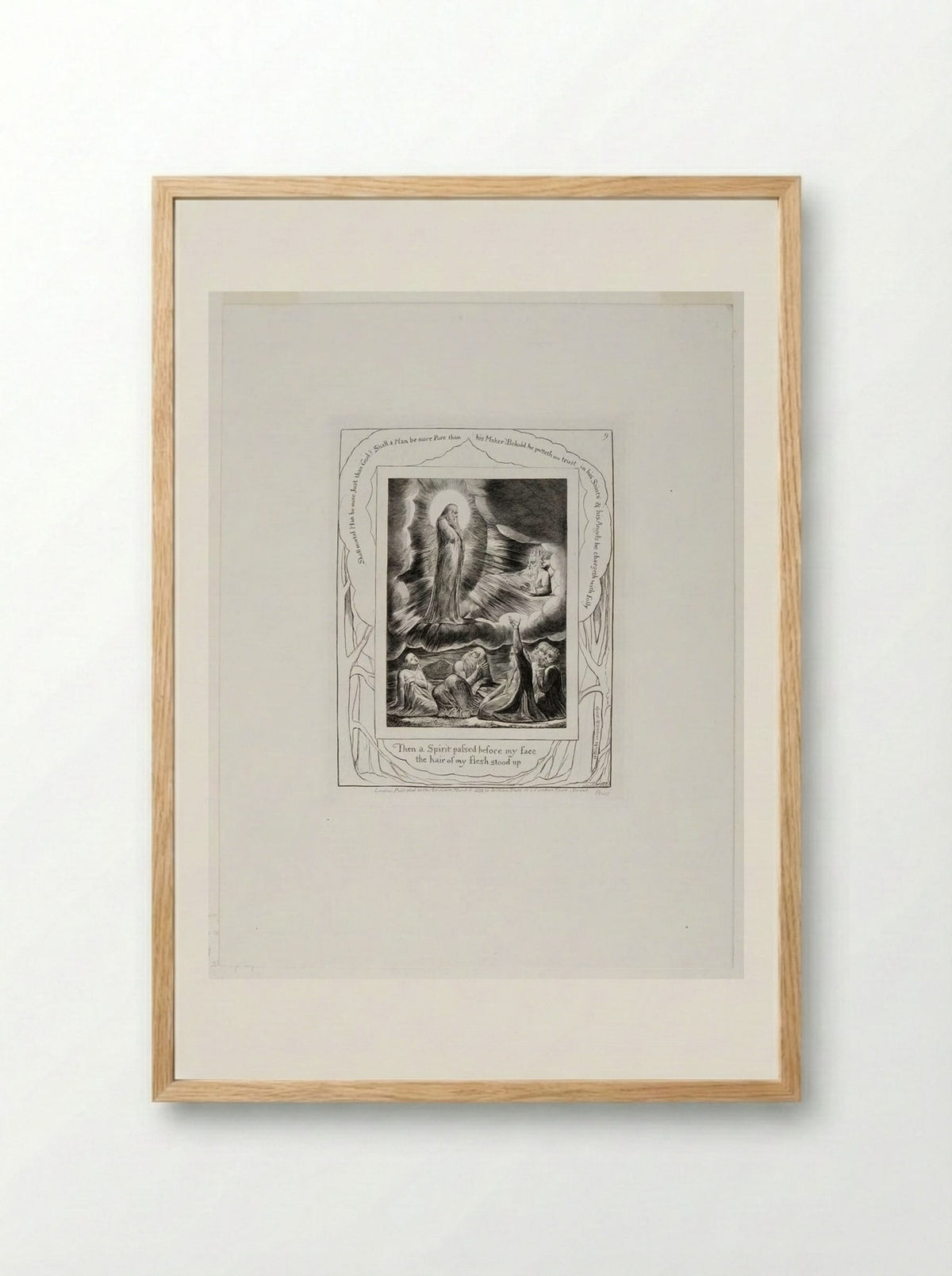 Then a spirit passed before my face - William Blake - Framed Print Wood