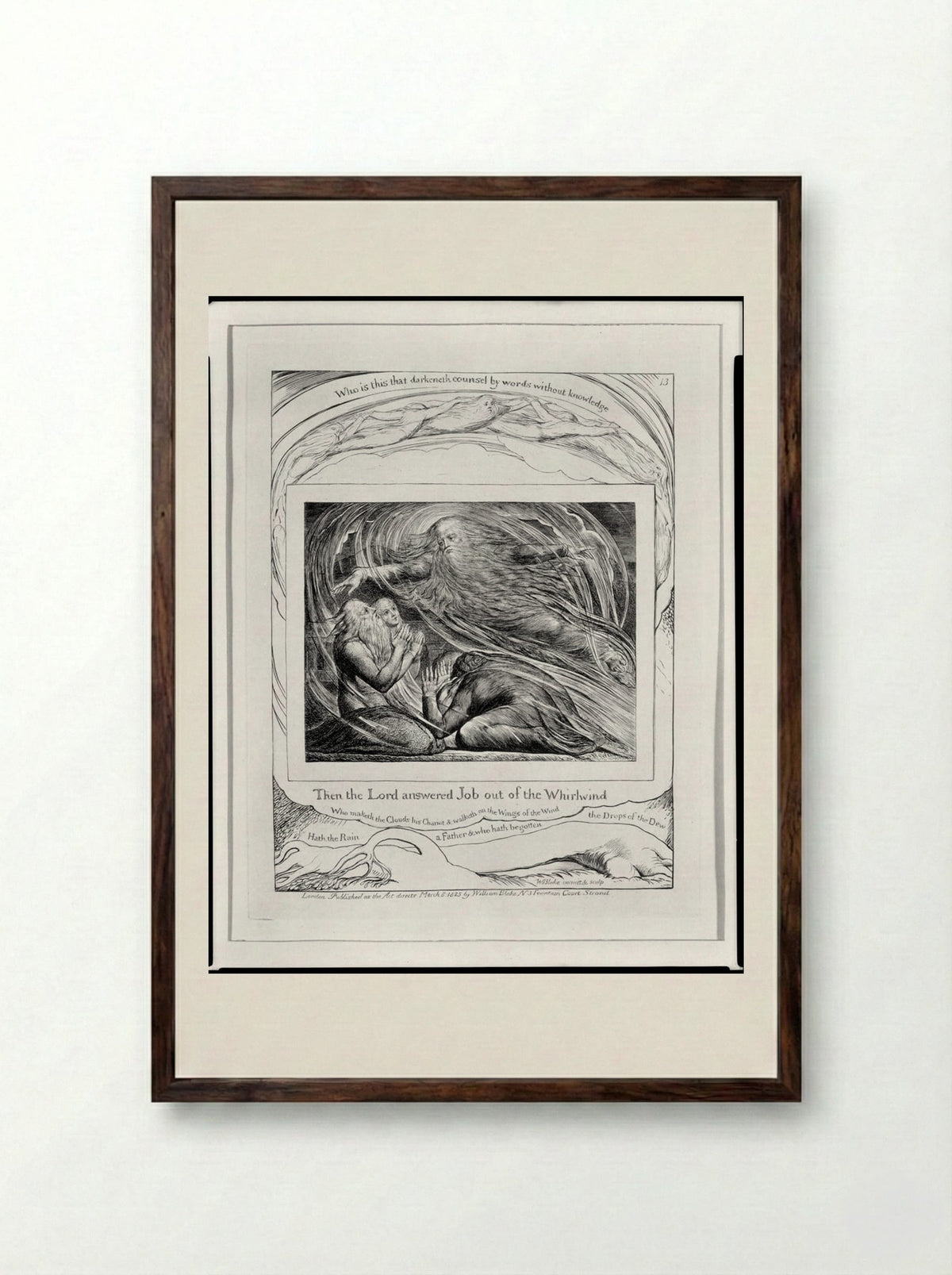 Then the Lord answered Job out of the whirlwind - William Blake - Framed Print Dark Wood