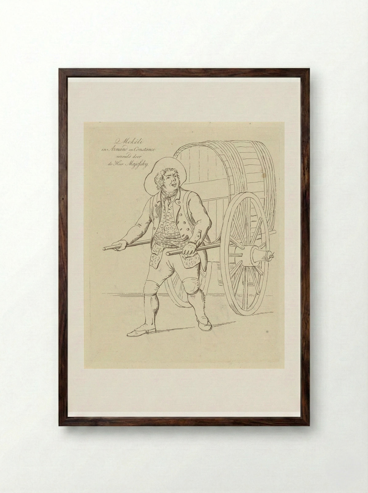 Theo Majofski in the role of Mekéli - Johannes Jelgerhuis - Framed Print Dark Wood