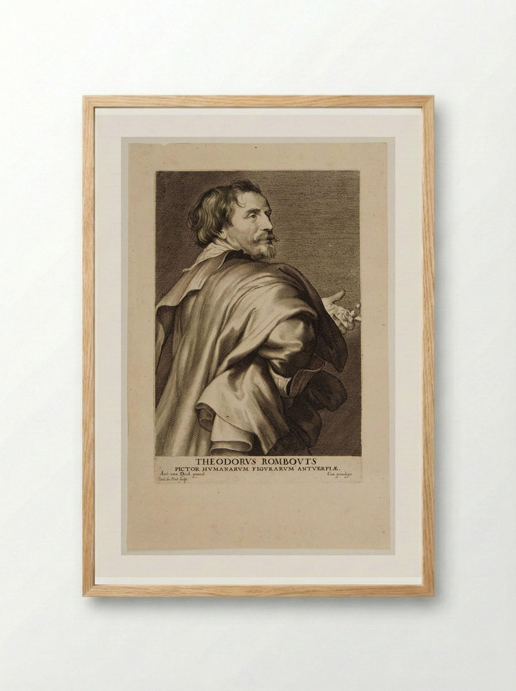Theodor Rombouts - Paulus Pontius - Framed Print Wood