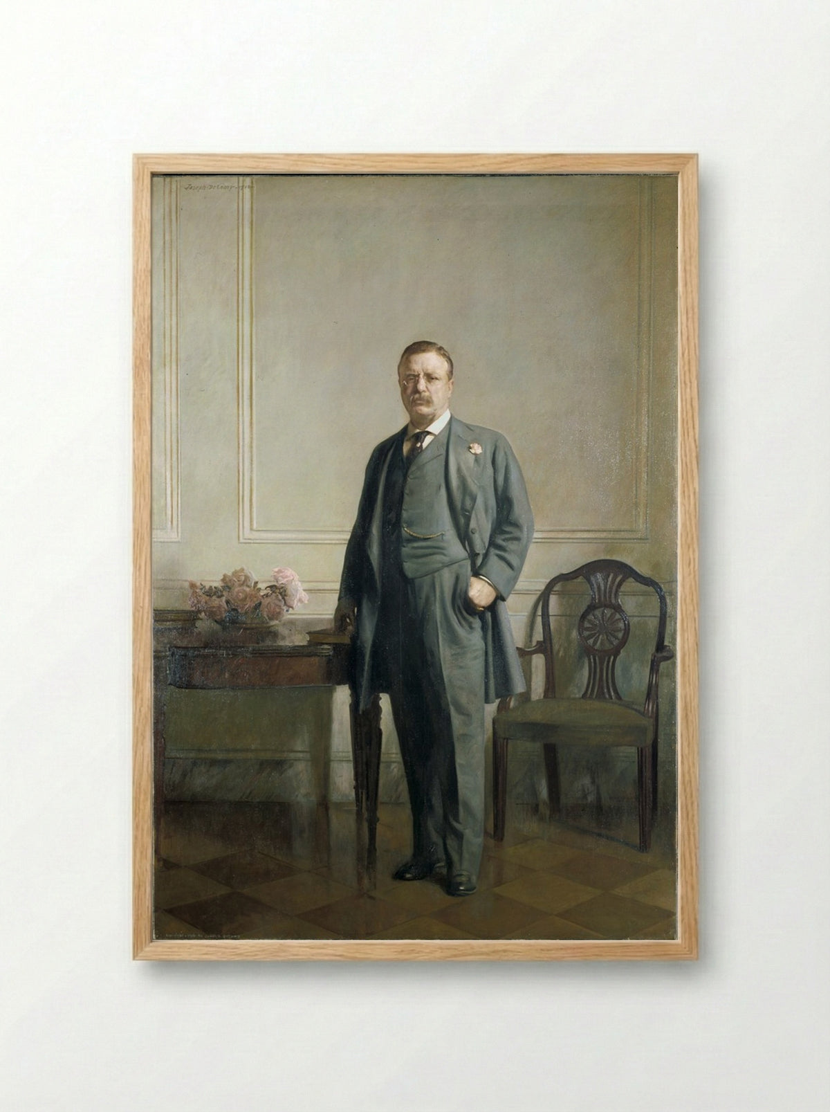 Theodore Roosevelt - Joseph Rodefer DeCamp - Framed Print Wood