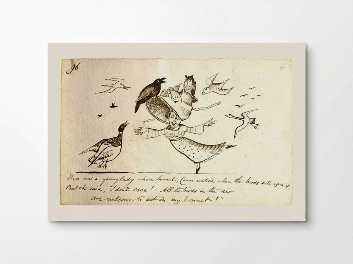 There was a Young Lady whose bonnet - Edward Lear - Poster