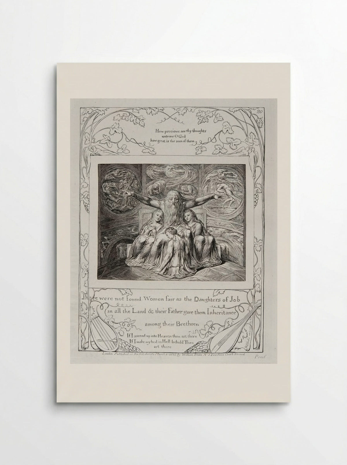 There were not found women fair as the daughters of Job - William Blake - Poster
