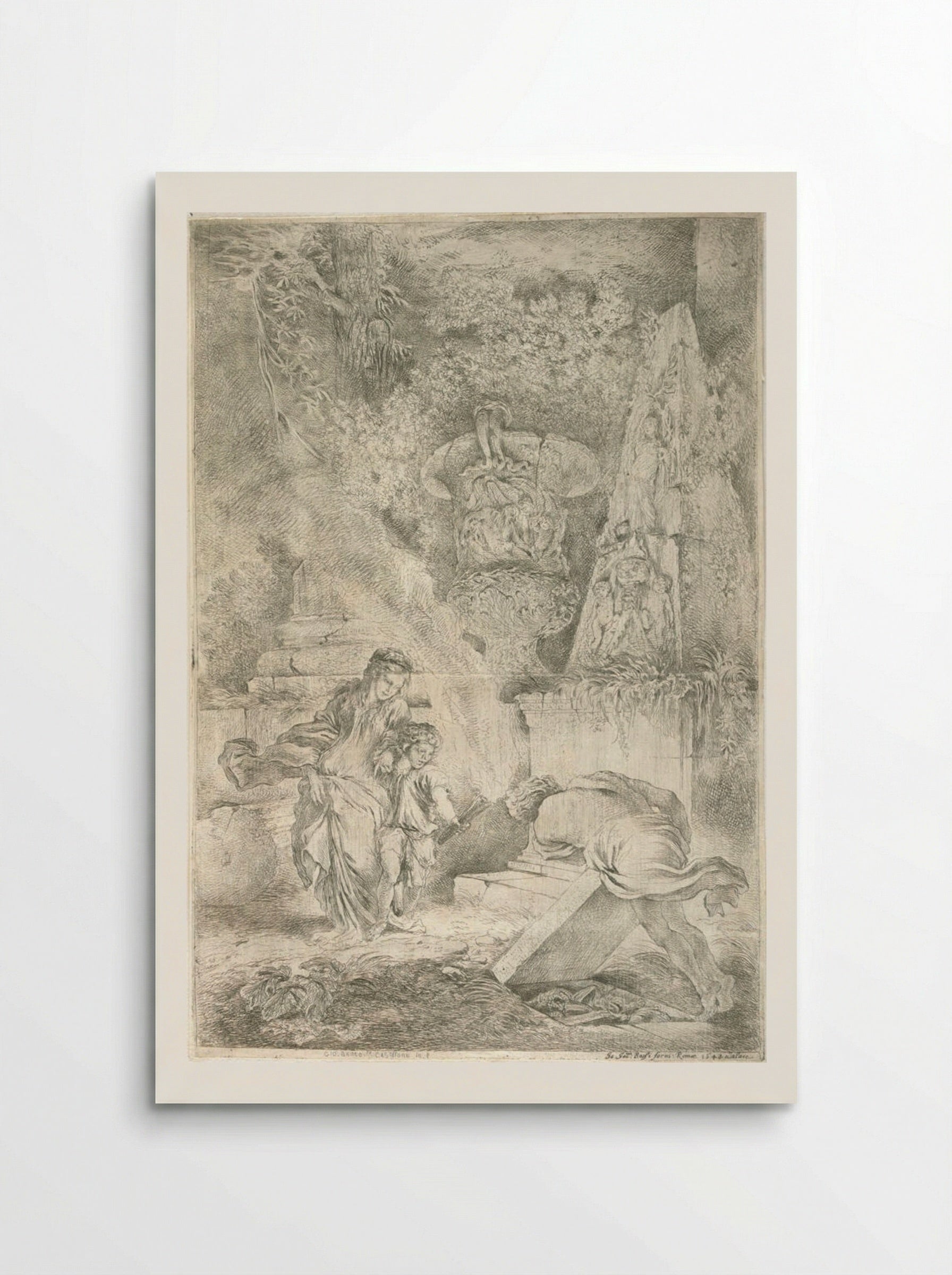 Theseus Finds His Father's Weapons - Giovanni Benedetto Castiglione - Poster