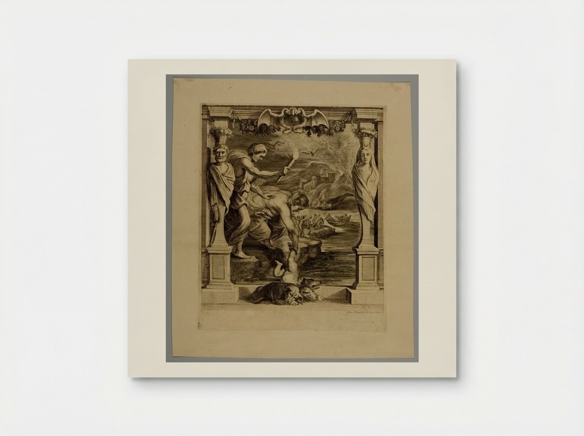 Thetis Plunging Achilles into the River Styx - Frans Ertinger - Poster
