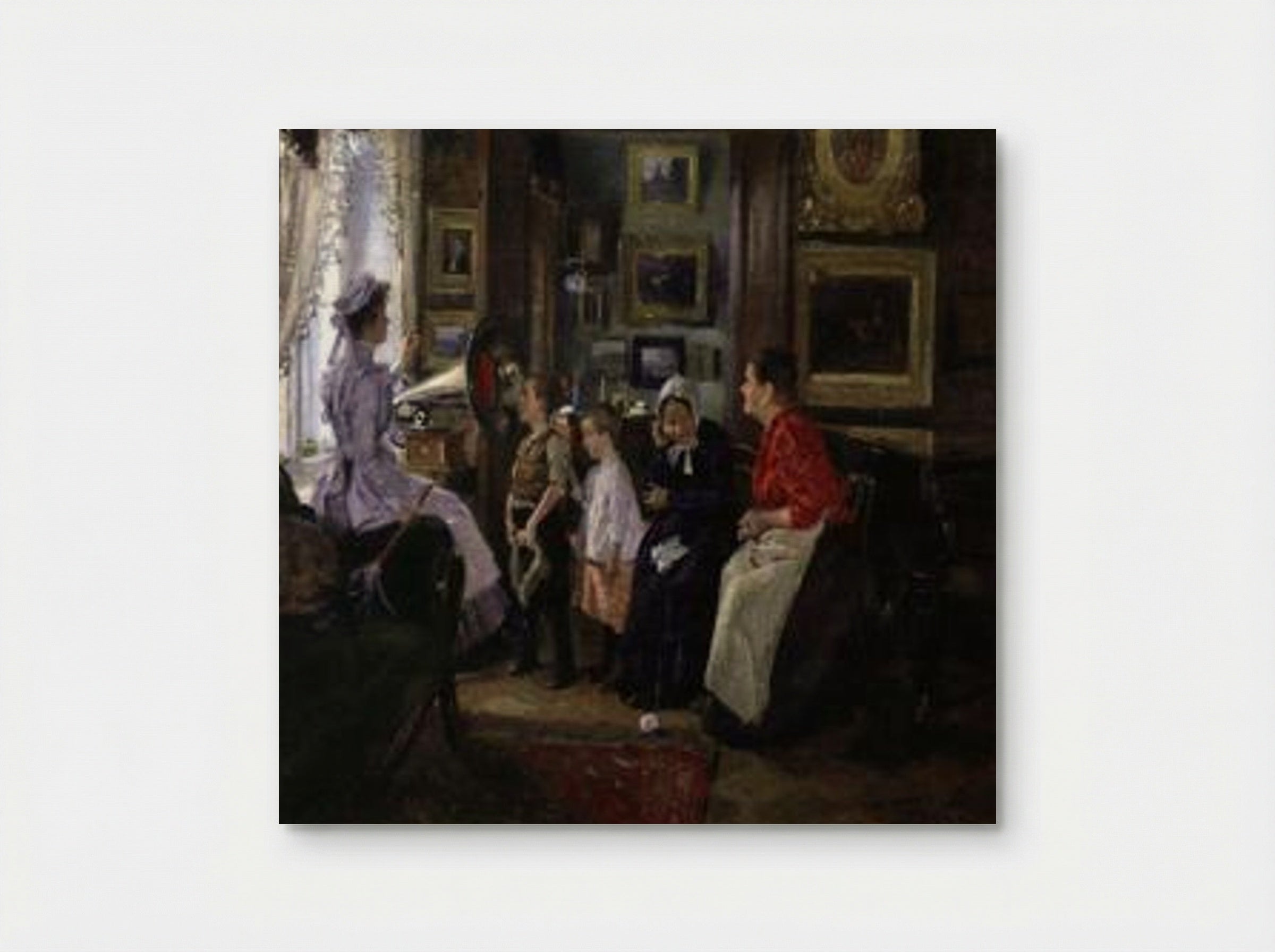 They Listen to the Gramophone - Vladimir Makovsky - Poster