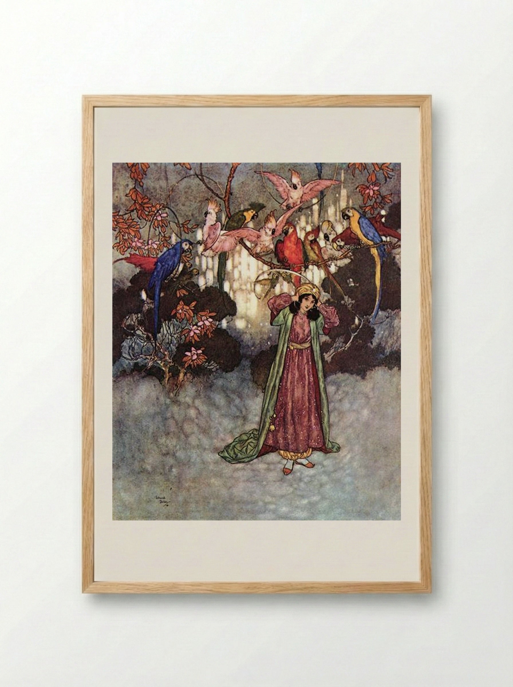 They began to scream and chatter, from Beauty and the Beast - Edmund Dulac - Framed Print Wood