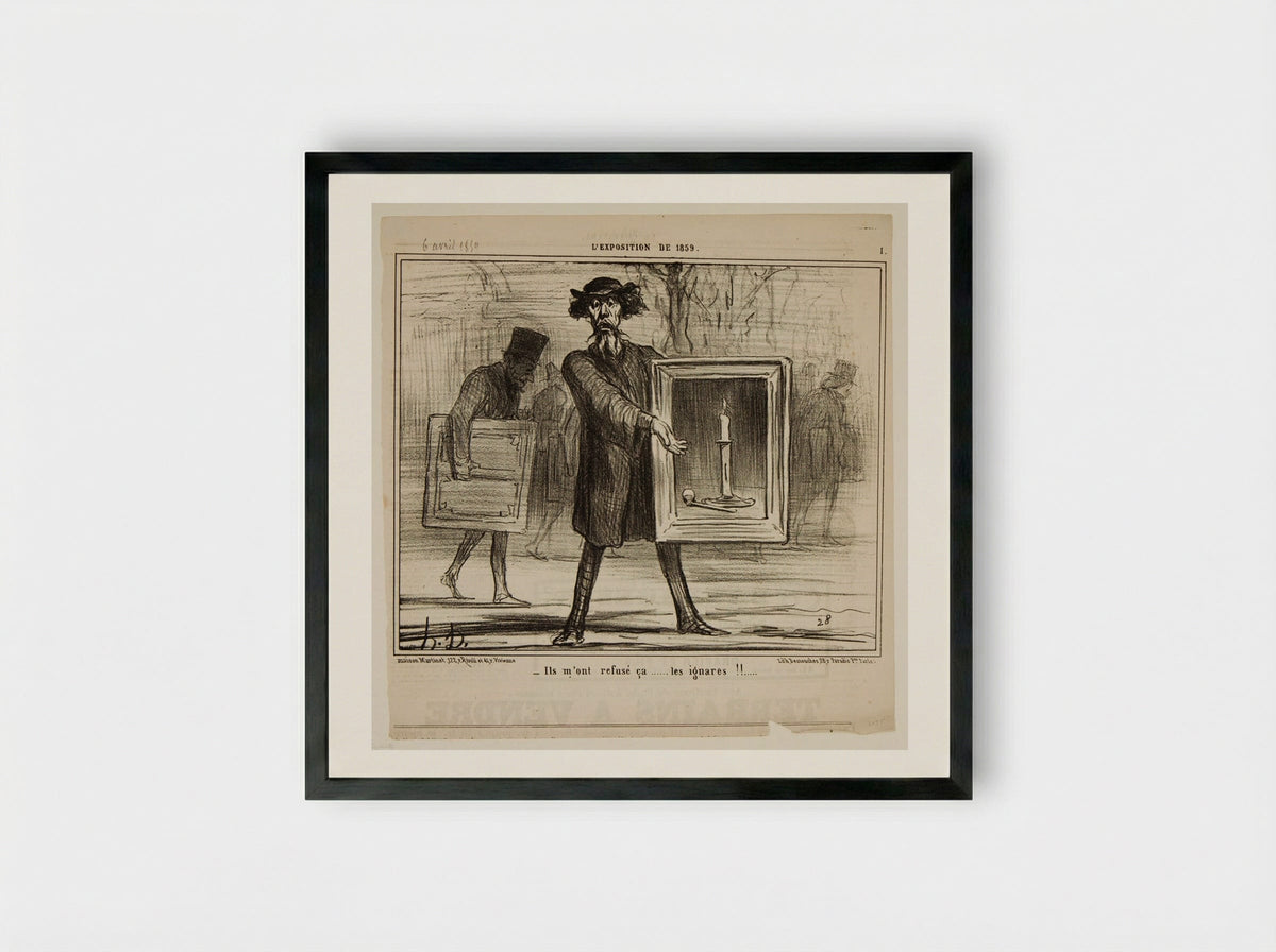 They turned down this of mine...the ignoramuses!!... - Honoré-Victorin Daumier - Framed Print Black