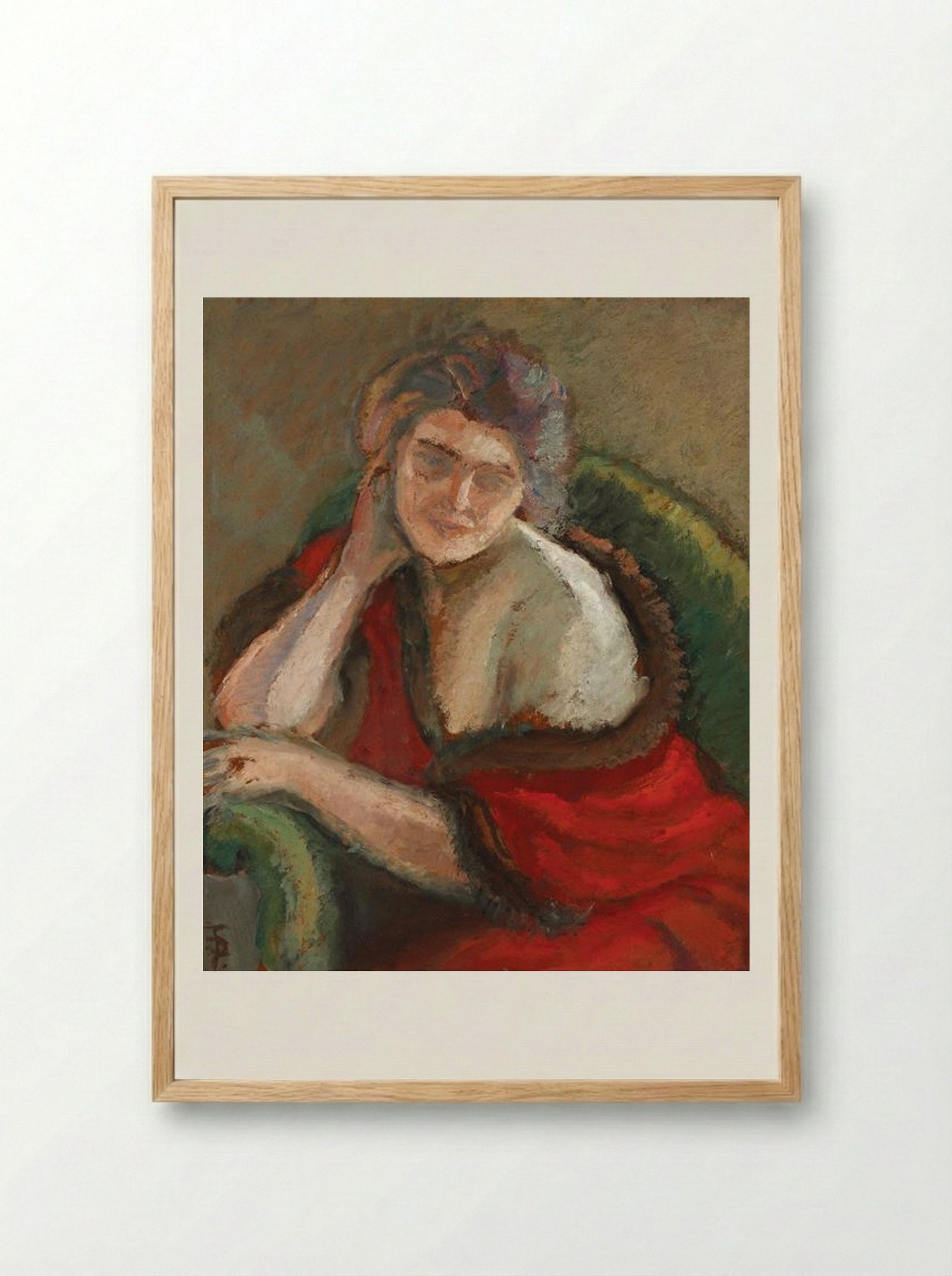 Thinking Woman - Theodor Pallady - Framed Print Wood