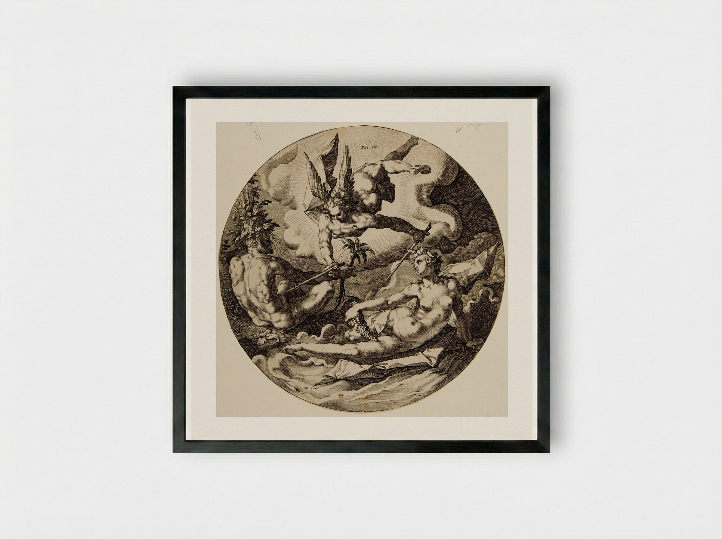 Third Day: The Separation of Land and Sea - Jan Harmensz. Muller - Framed Print Black
