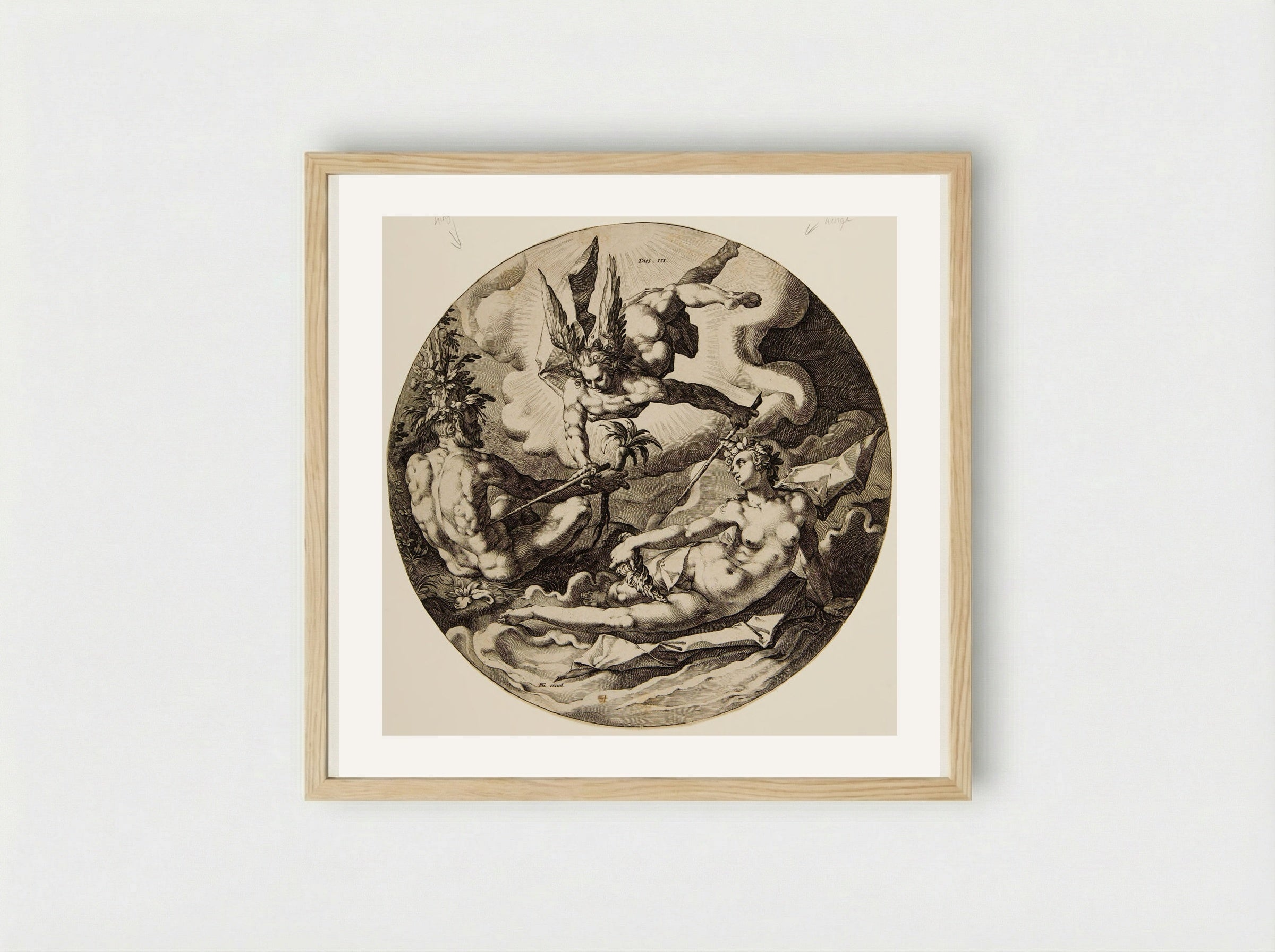 Third Day: The Separation of Land and Sea - Jan Harmensz. Muller - Framed Print Wood