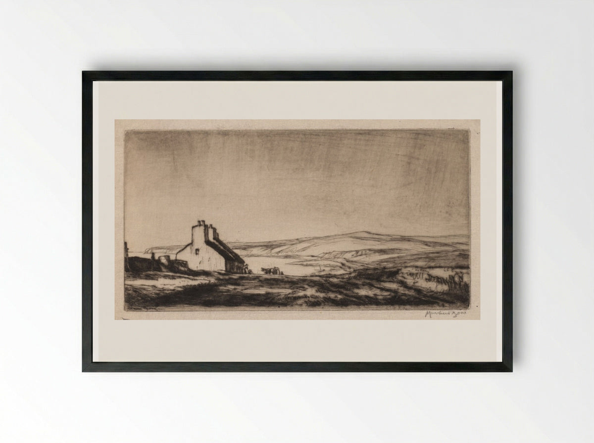 Third Study for 'The Ballantrae Road' - Muirhead Bone - Framed Print Black