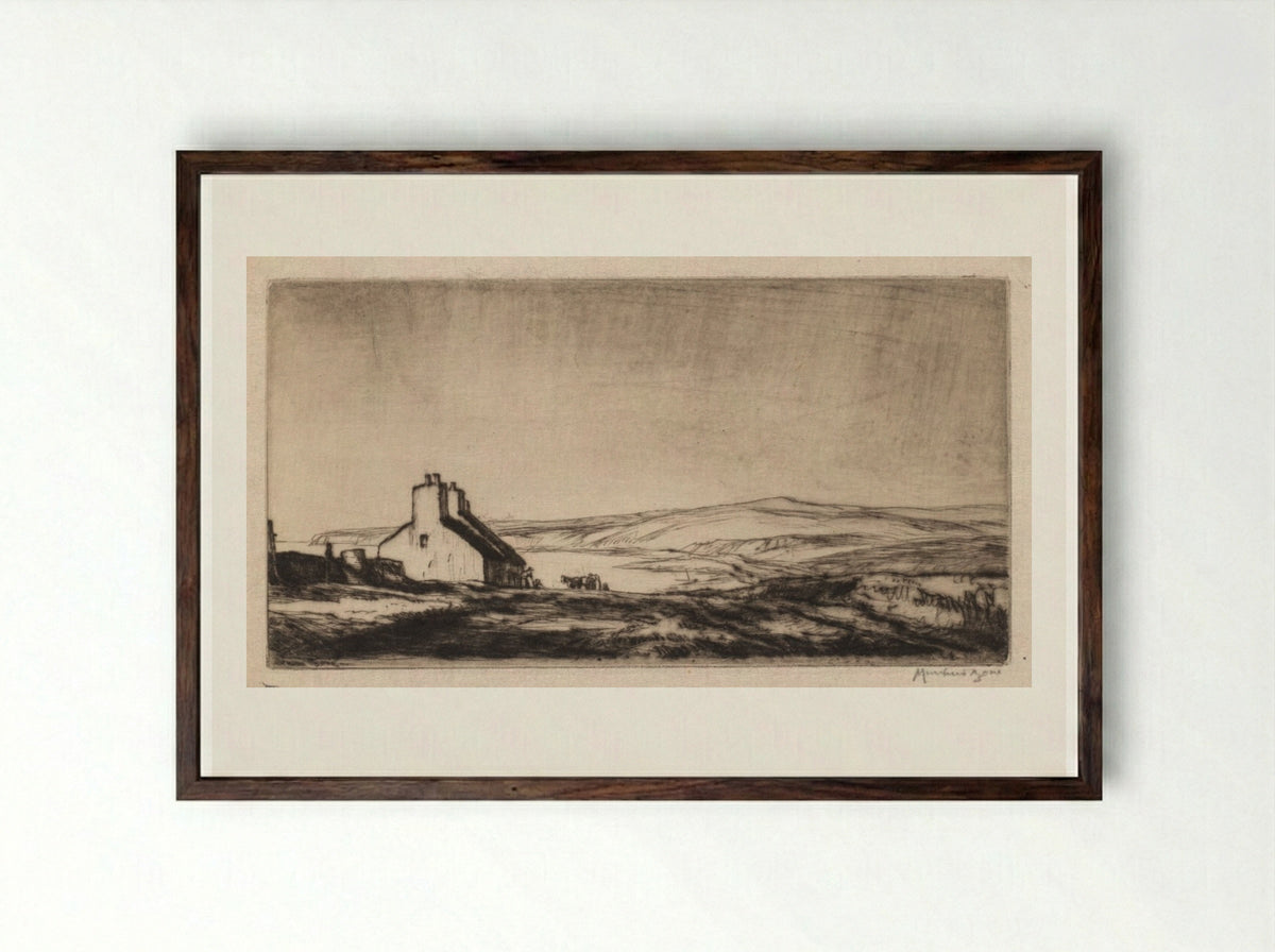 Third Study for 'The Ballantrae Road' - Muirhead Bone - Framed Print Dark Wood