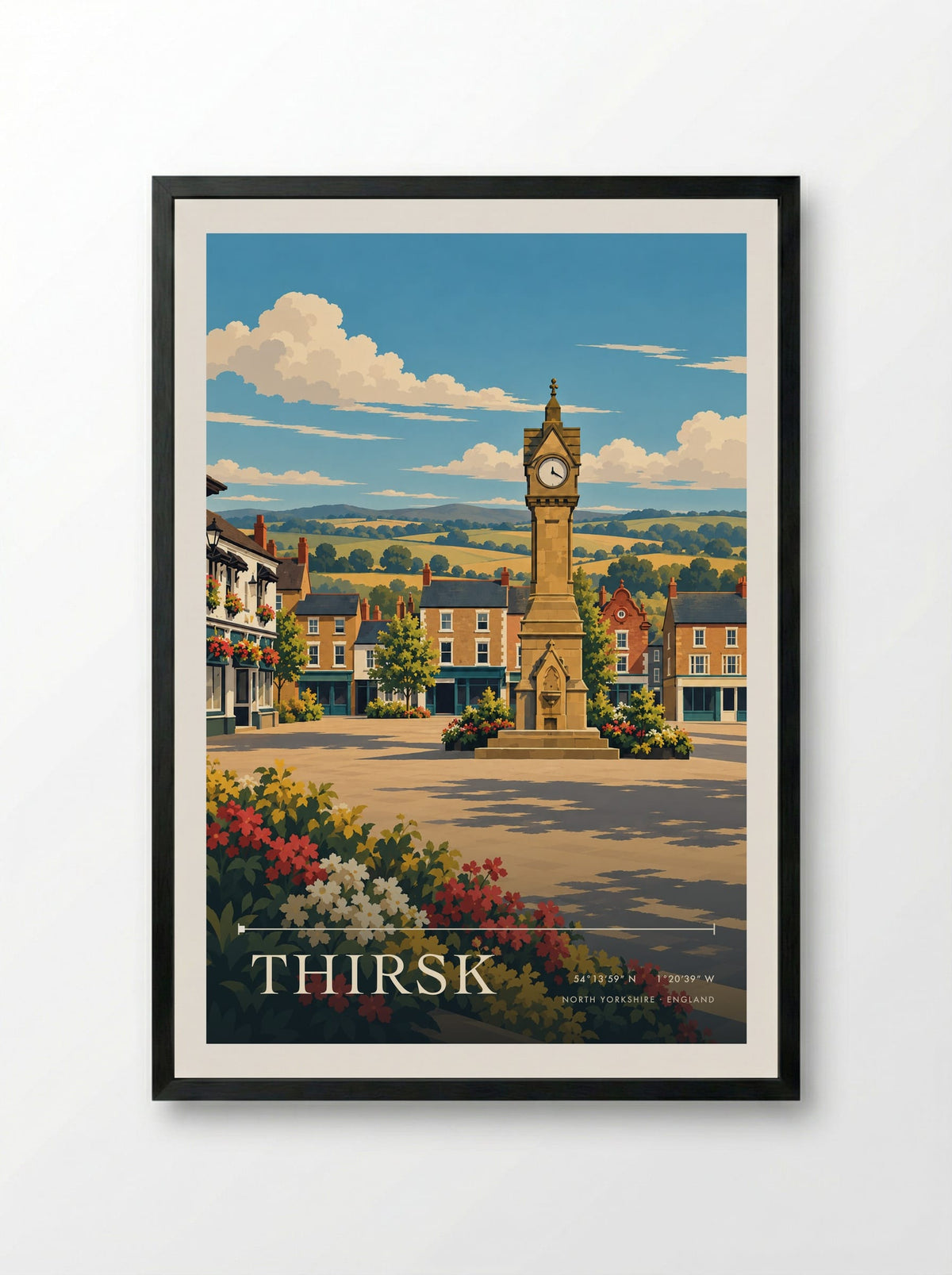 Thirsk, North Yorkshire | Travel Poster - Framed Print Black
