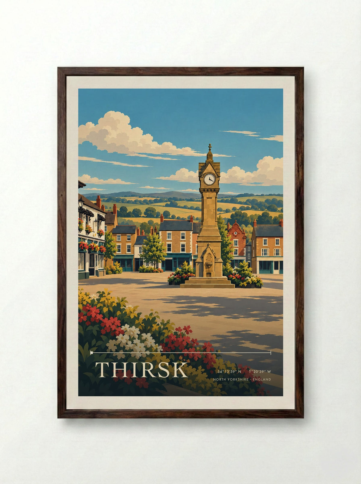 Thirsk, North Yorkshire | Travel Poster - Framed Print Dark Wood