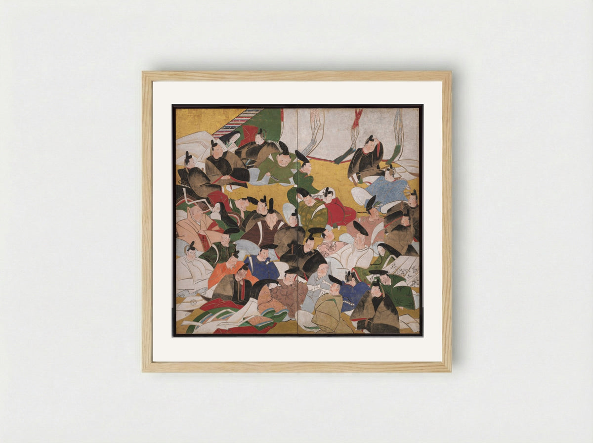 Thirty-Six Poetic Immortals - Tatebayashi Kagei - Framed Print Wood